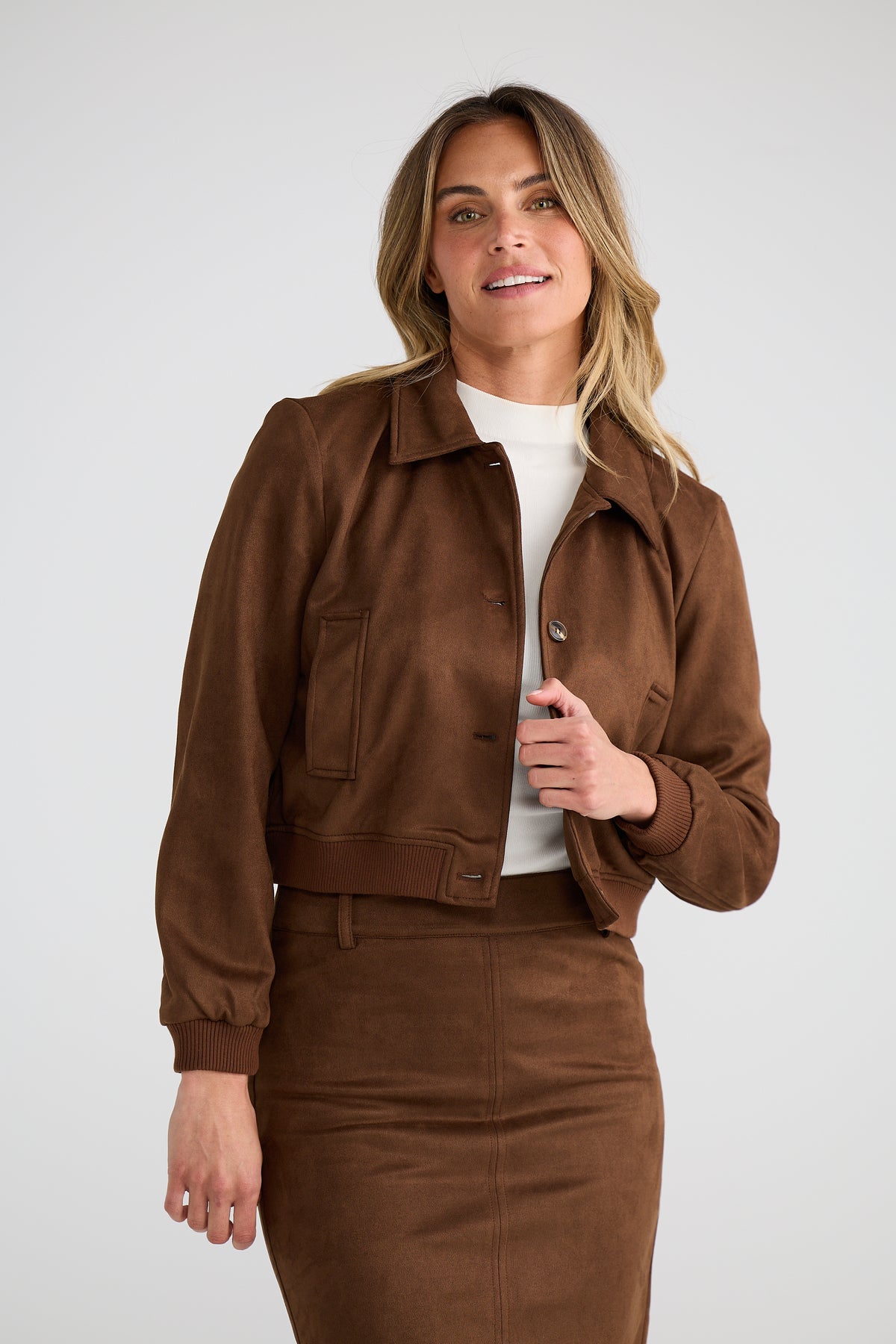 Bronwyn Bomber Jacket - Coffee