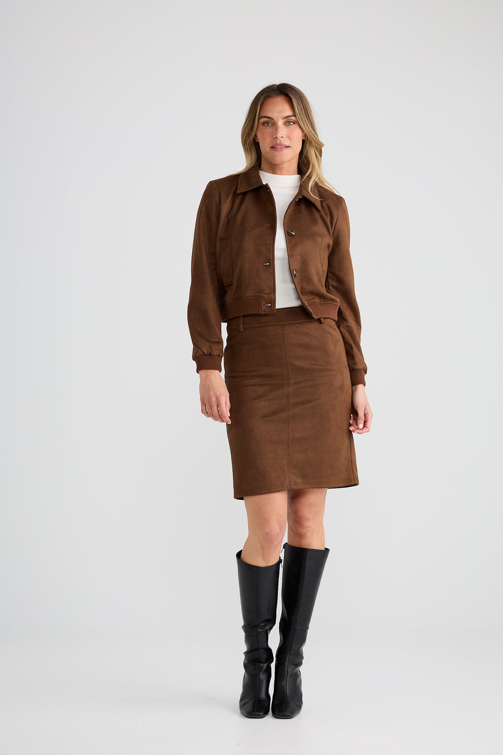 Bronwyn Bomber Jacket - Coffee