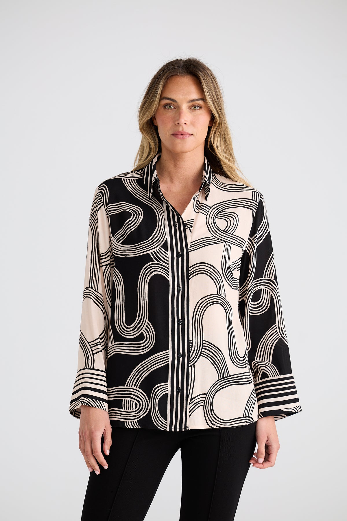 Lucy Shirt - Ink Lines Multi