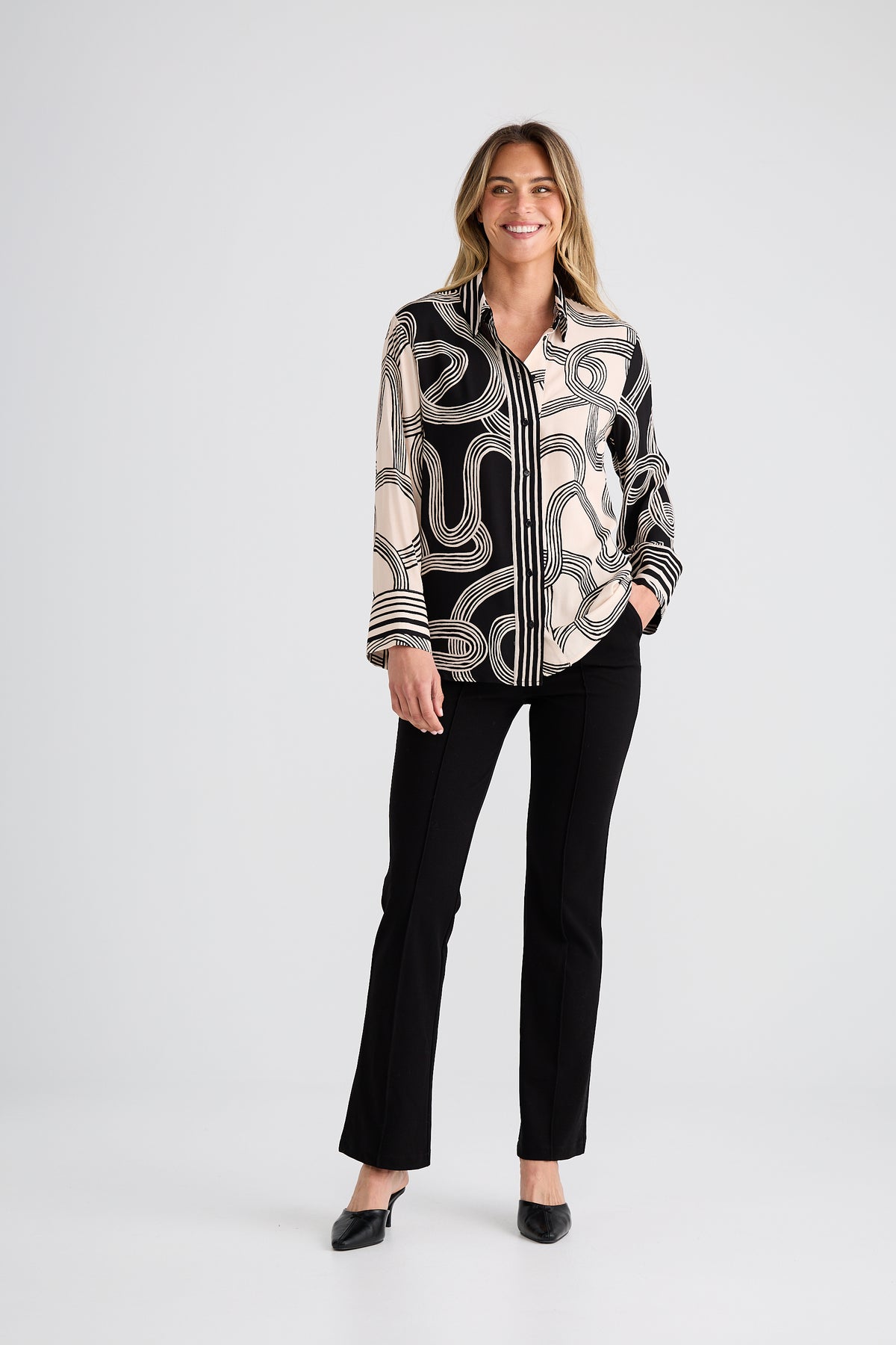 Lucy Shirt - Ink Lines Multi