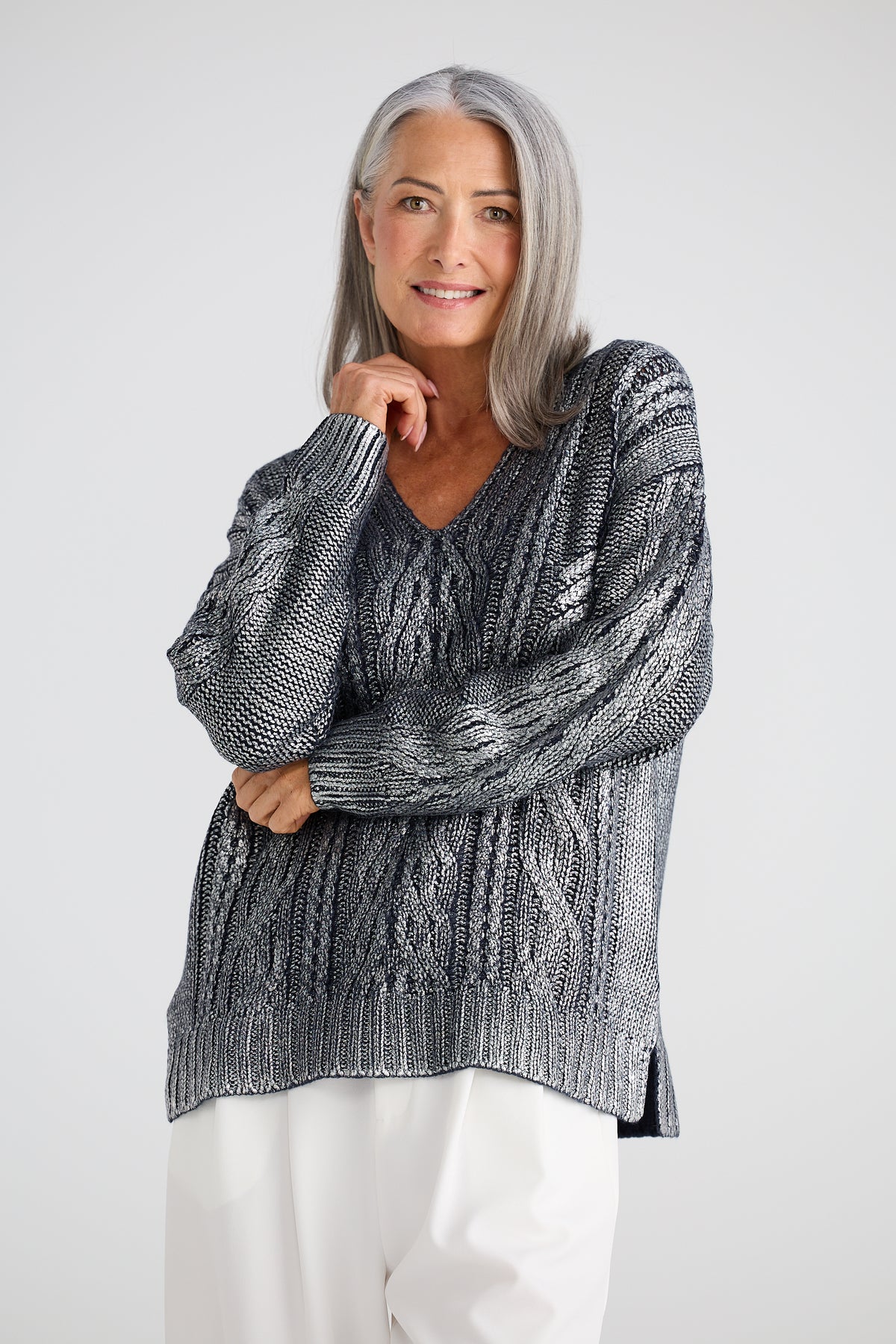 Satellite Knit - Navy Metallic