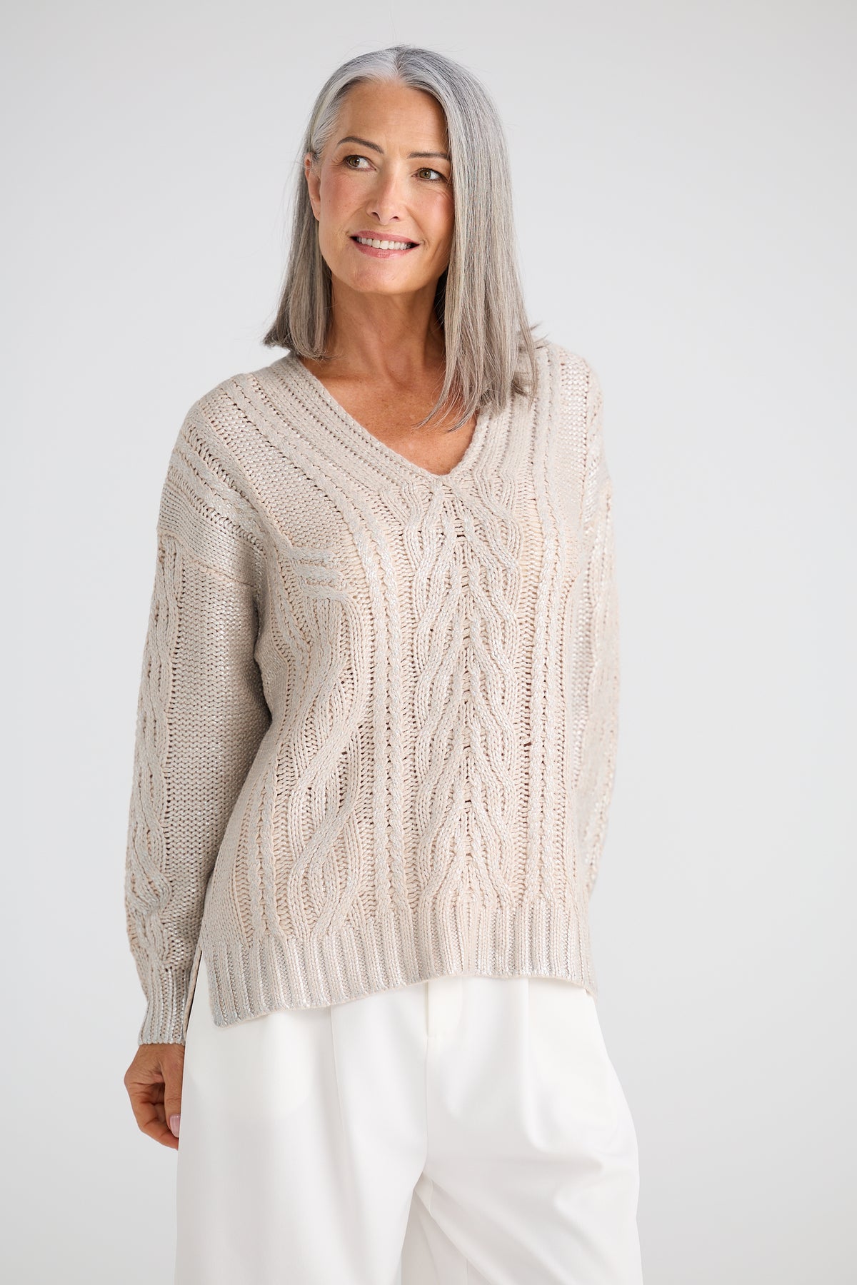 Satellite Knit - Sand Metallic
