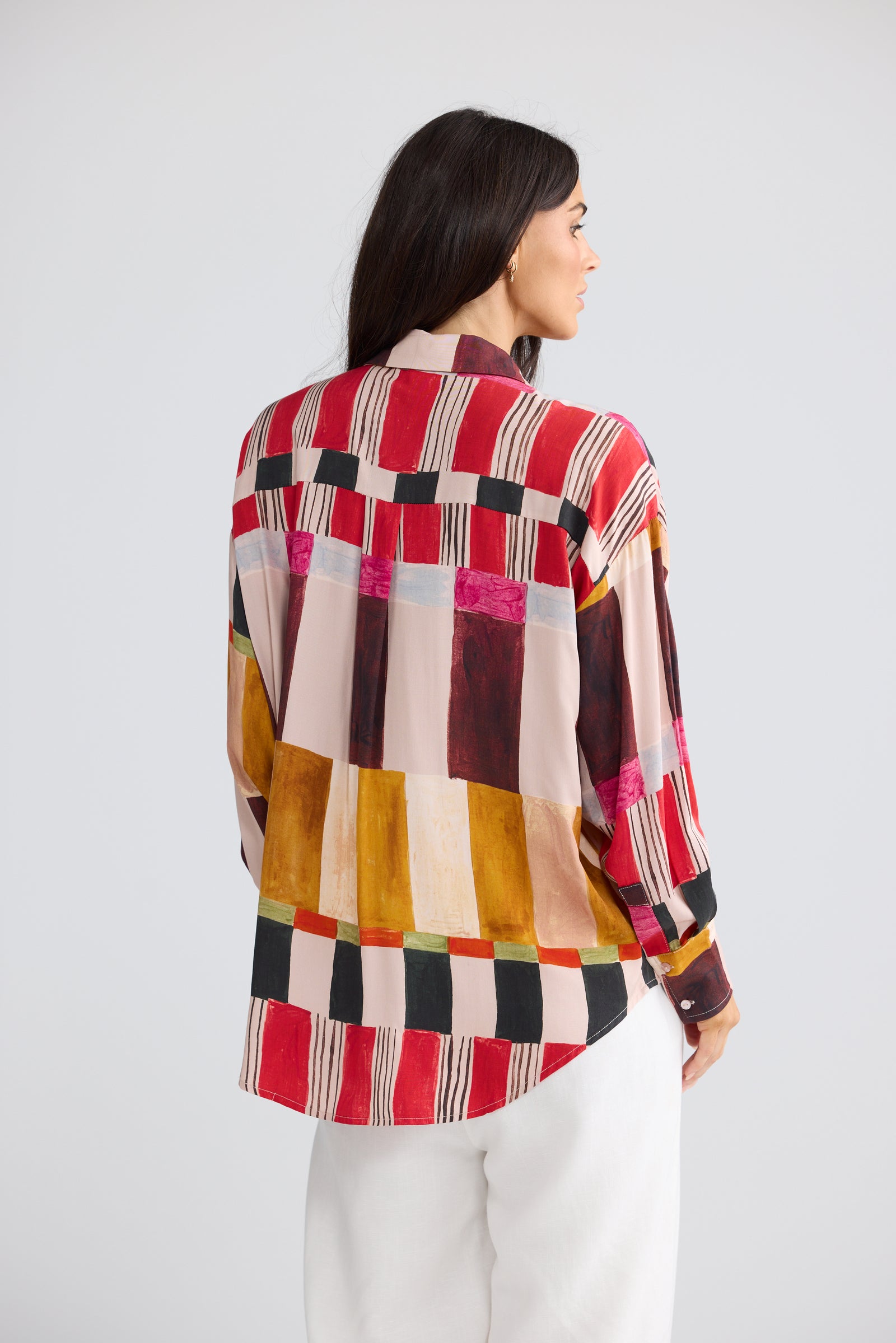 Glenda Shirt - Paintly Geo Print
