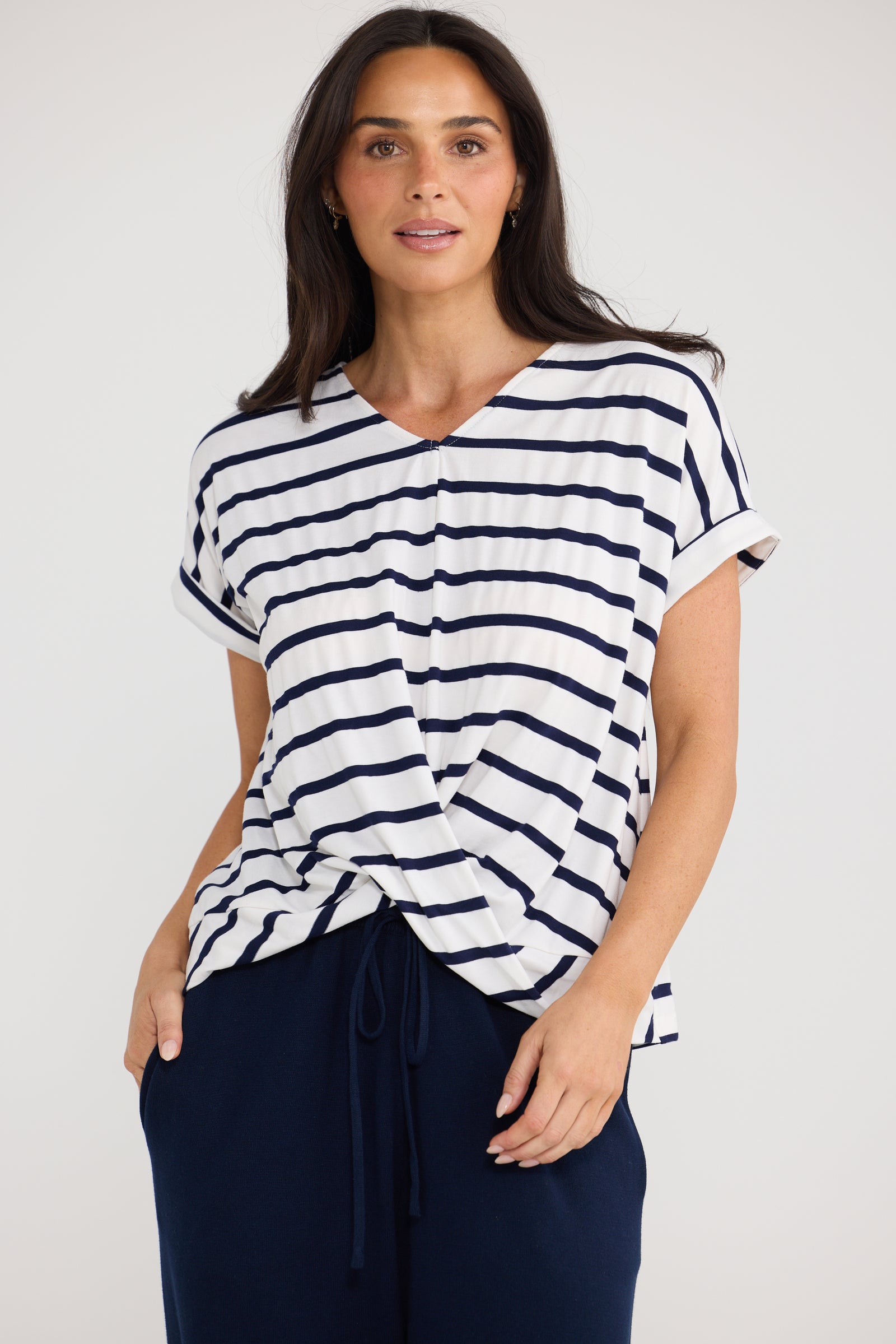 Rapture Tee - Navy White Stripe
