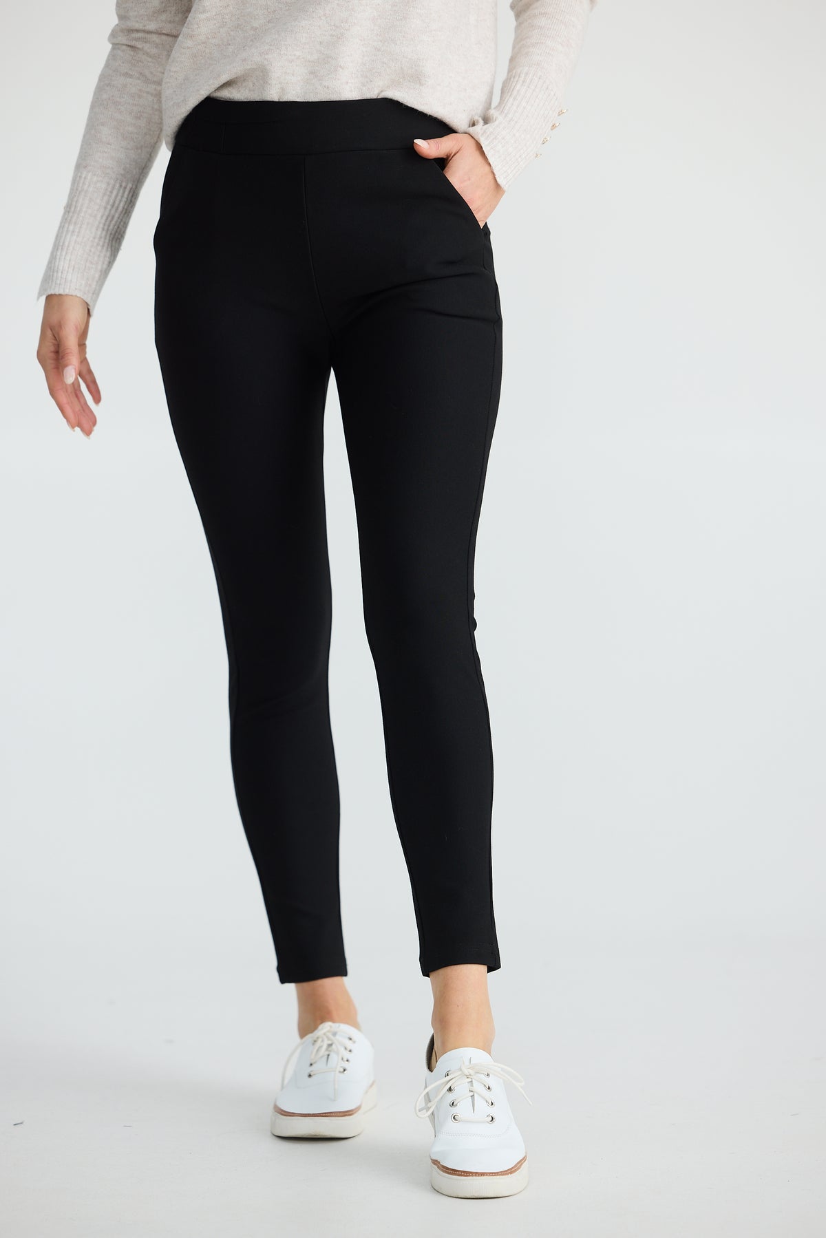 Brave + True Pilot Pant Thick stretch ponte slim leg pant work pant  with pockets