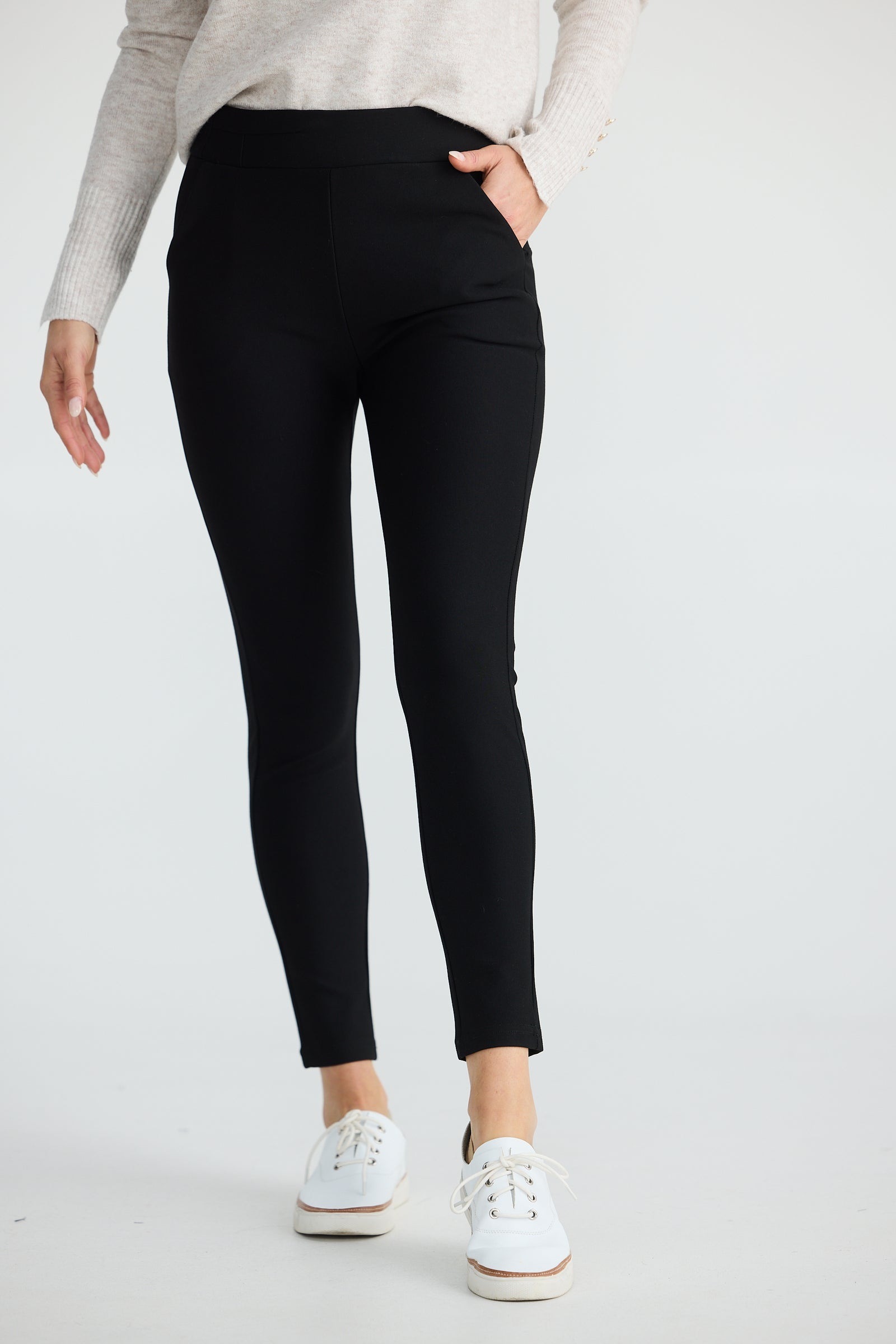 Brave + True Pilot Pant Thick stretch ponte slim leg pant work pant  with pockets