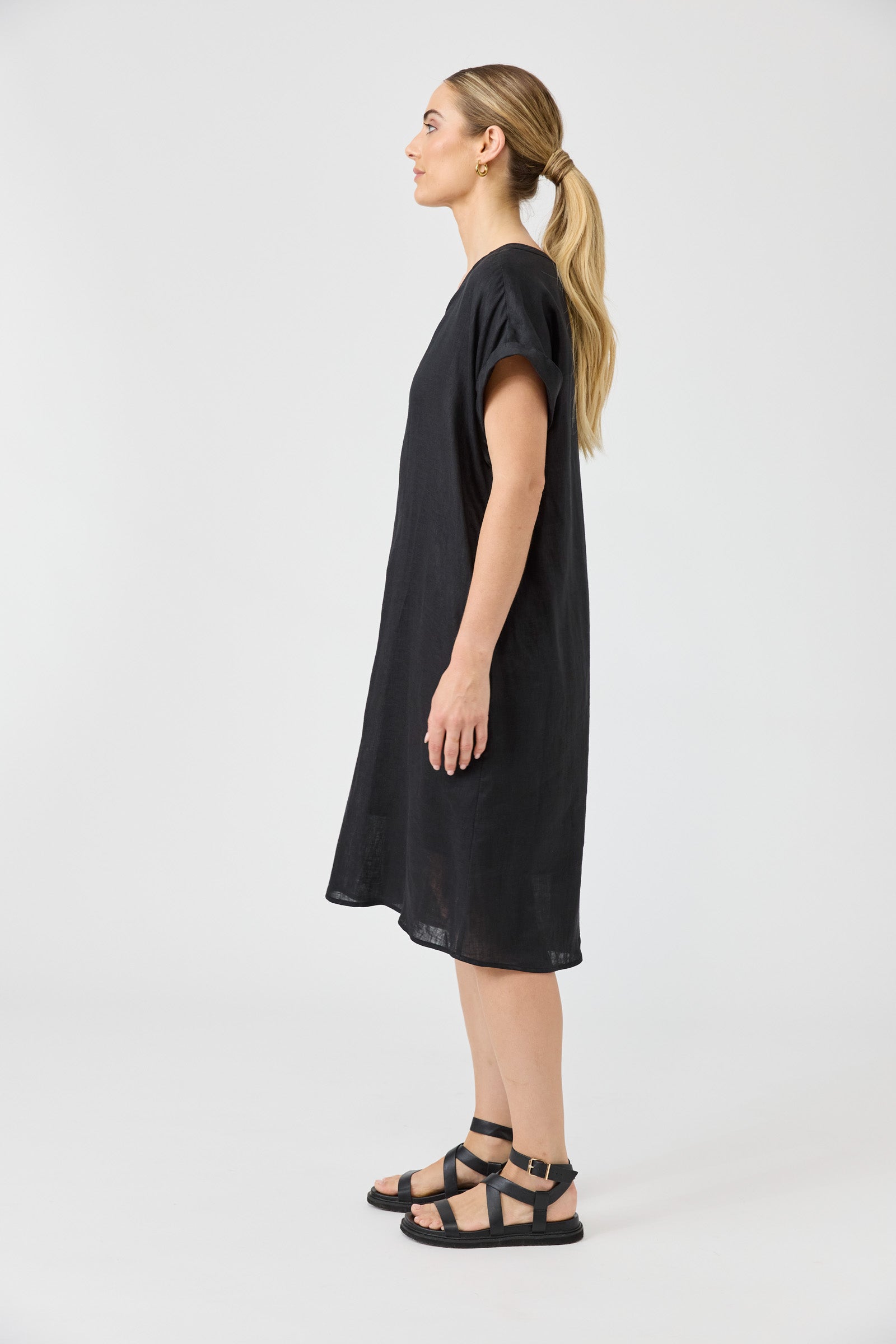 Studio Linen Dress - Black