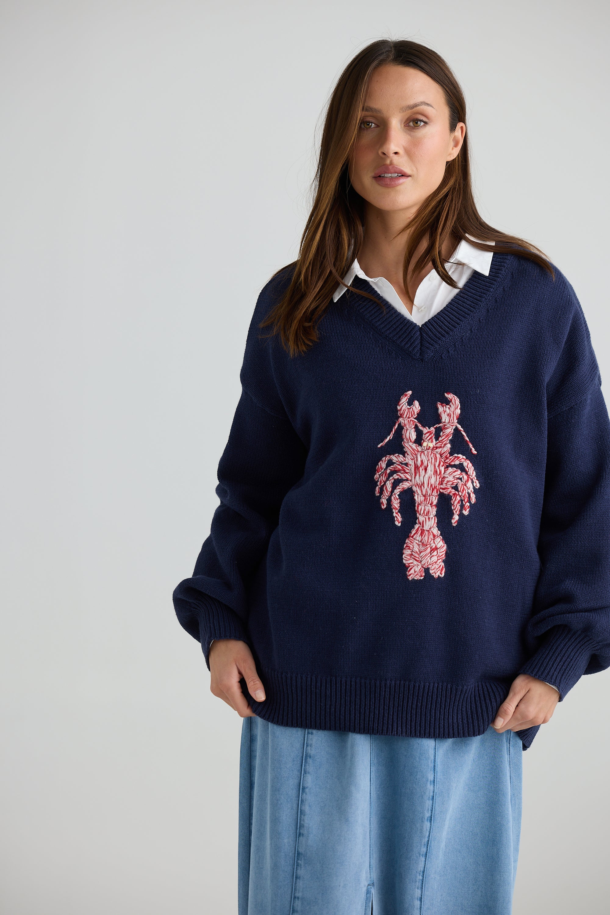 Kingston Knit - Navy / Lobster 🦞