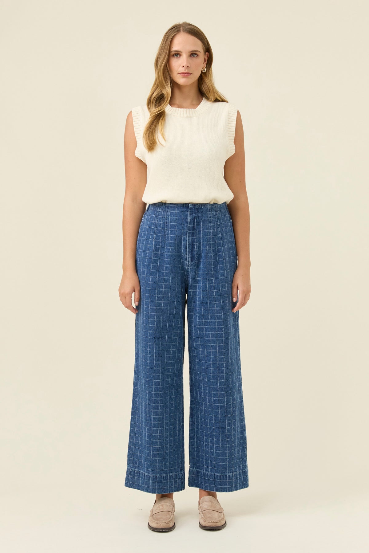 Sloane Denim Pant - Check