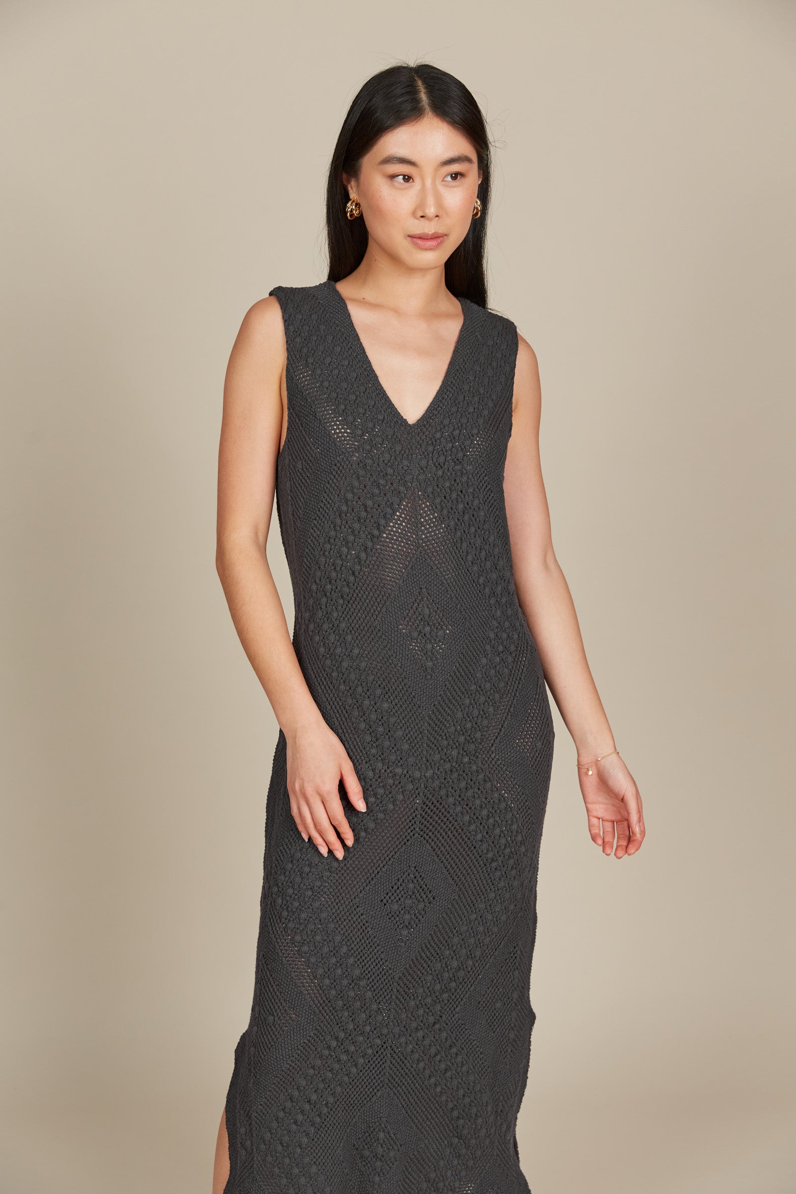 Sylvie Dress - Graphite Crochet