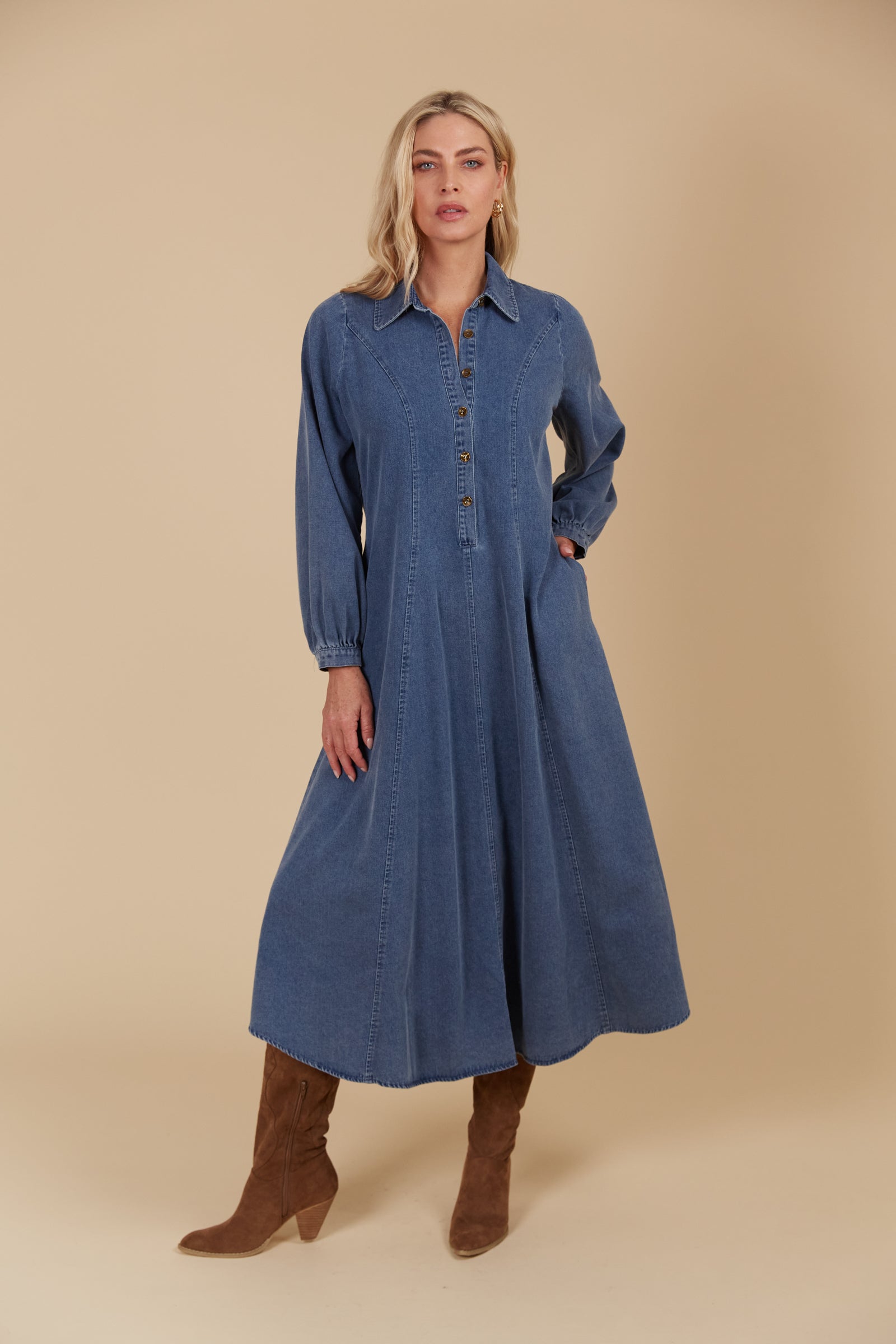 Freya Dress - Denim