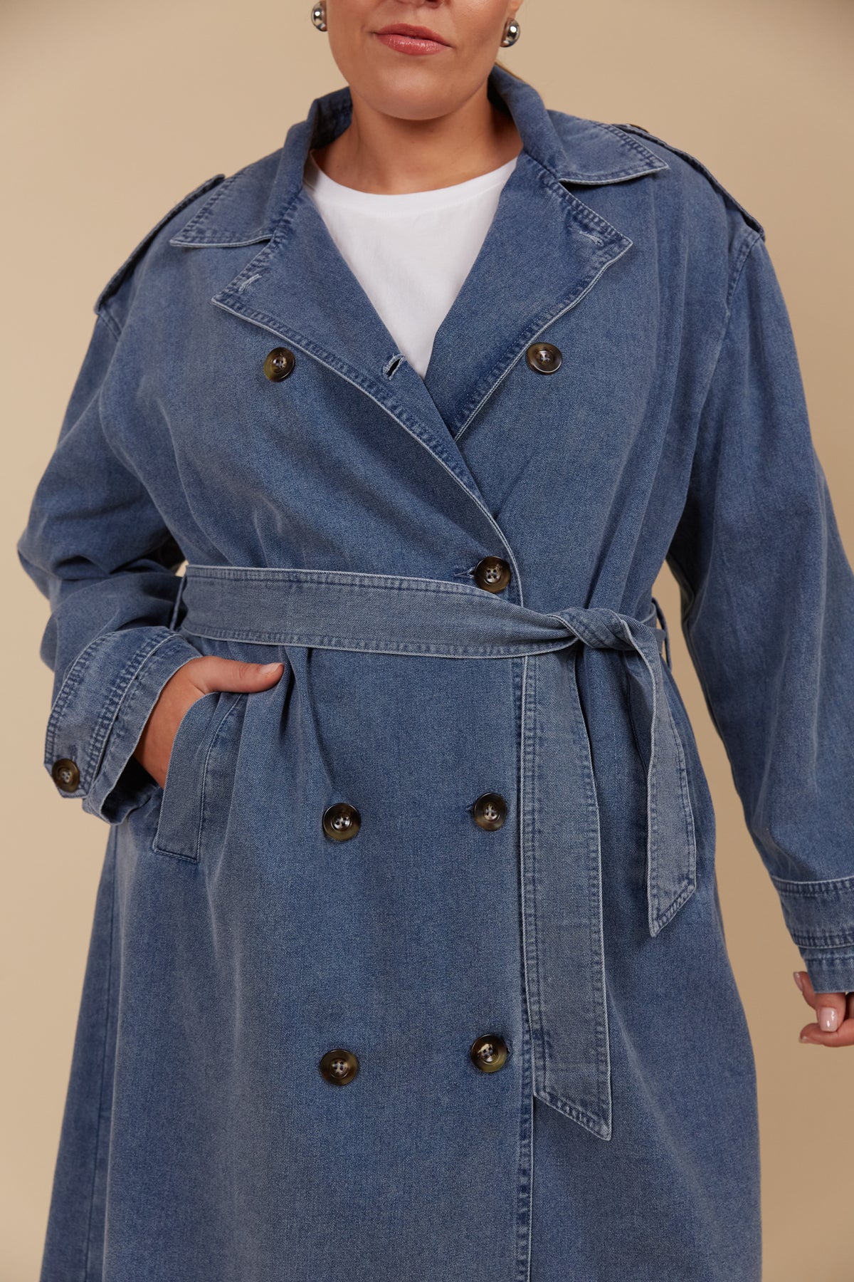 Isle of Mine Freya Trench Spring fashion vintage blue denim trench coat sale 