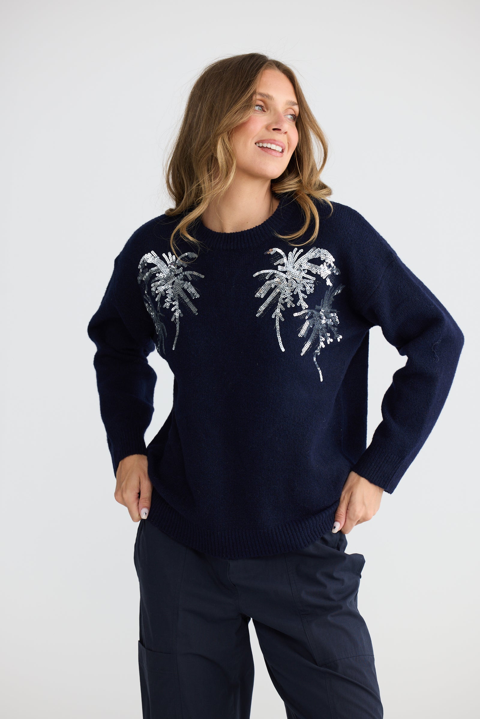 Paradise Knit - Navy / Silver