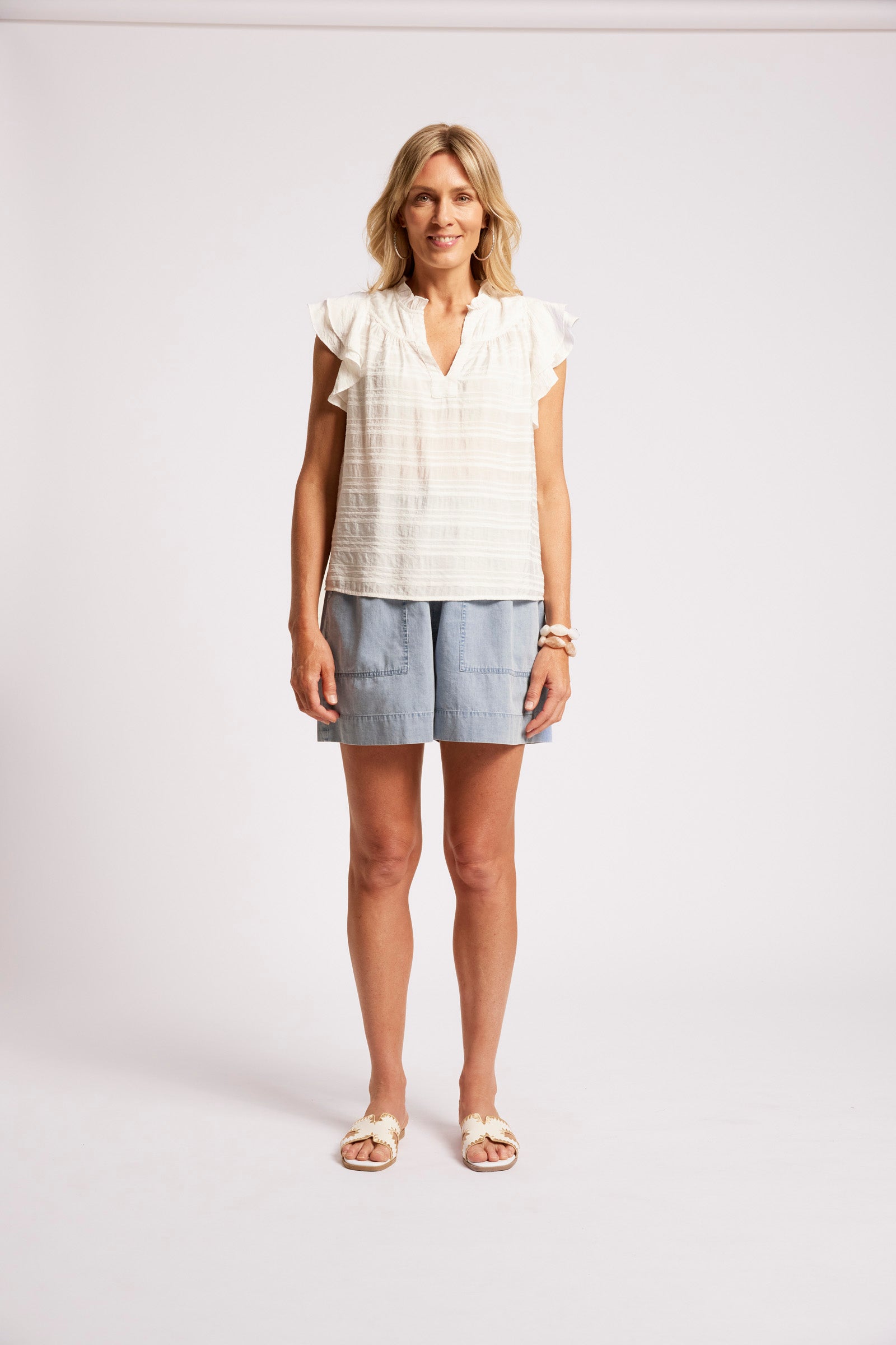 Sovana Frill Tank - White