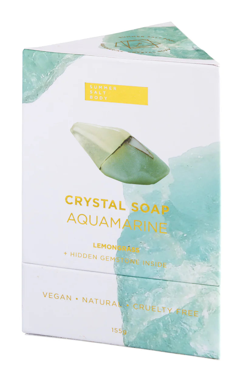 Aquamarine Crystal Soap - with hidden gemstone!