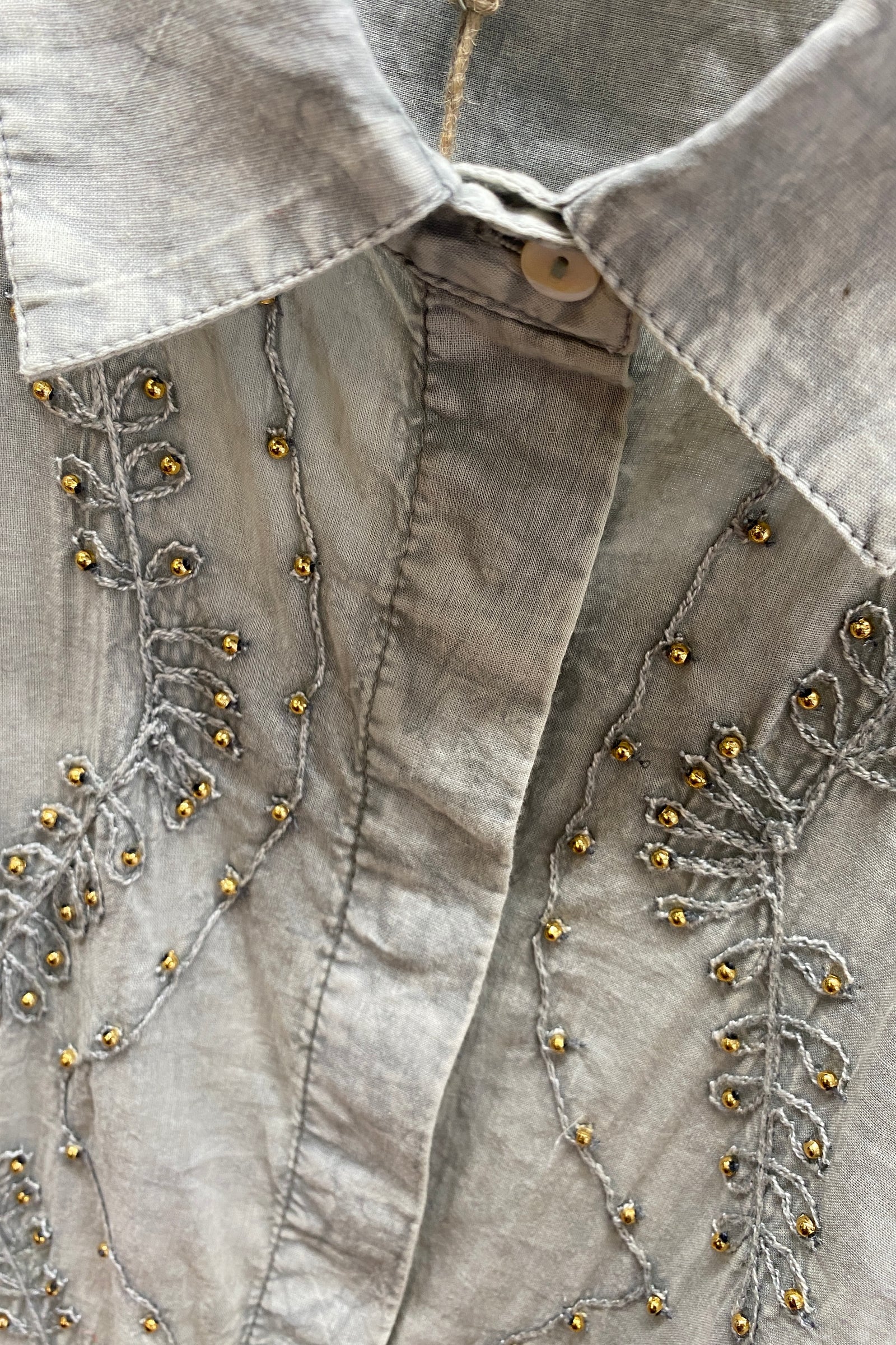 Sienna Shirt - Moss + Embroidery