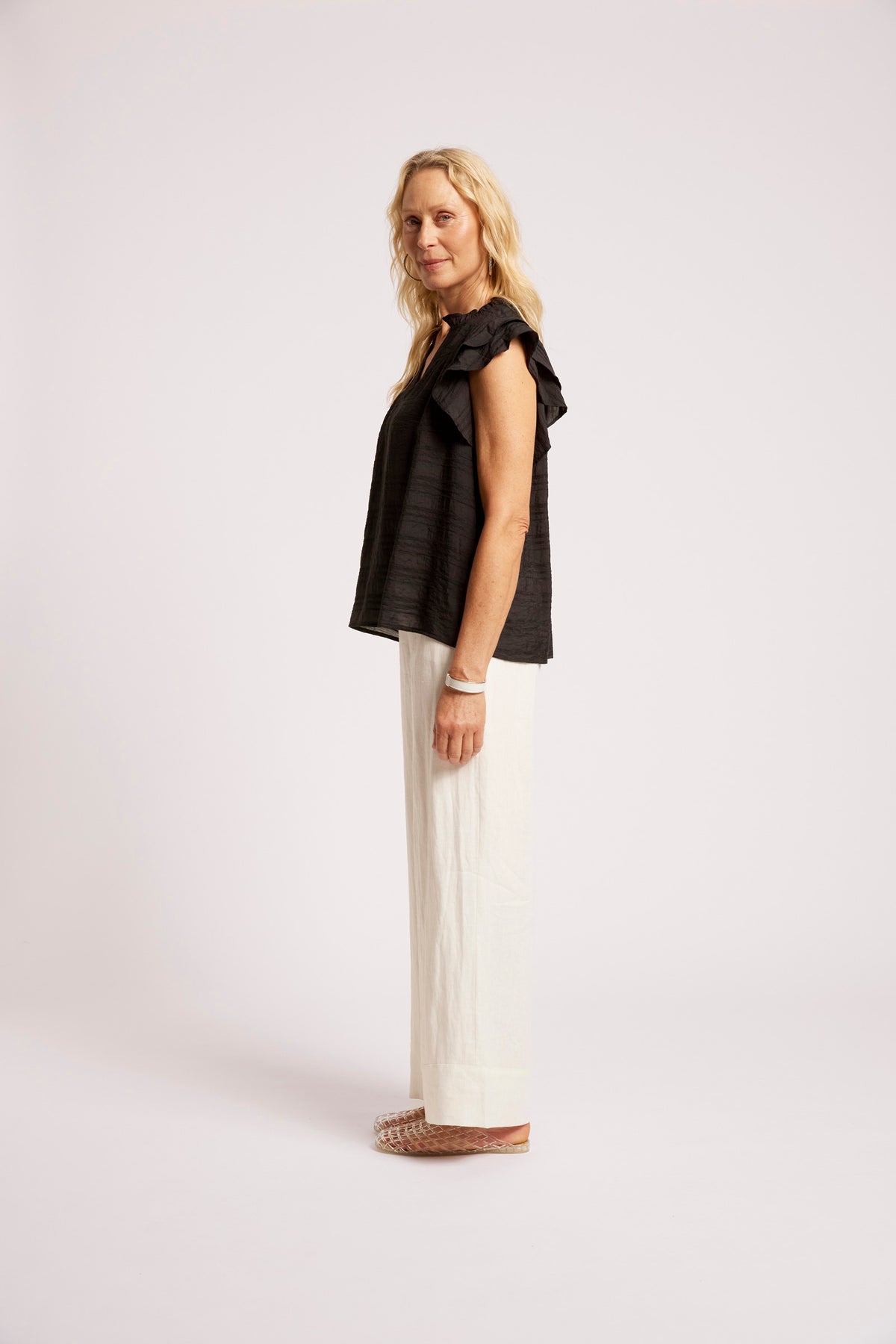 Sovana Frill Tank - Black