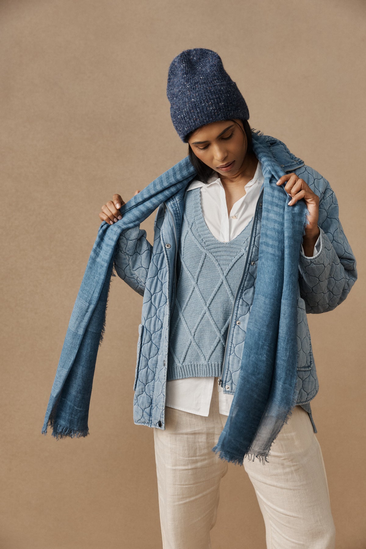 Sansi Quilted Jacket - Denim