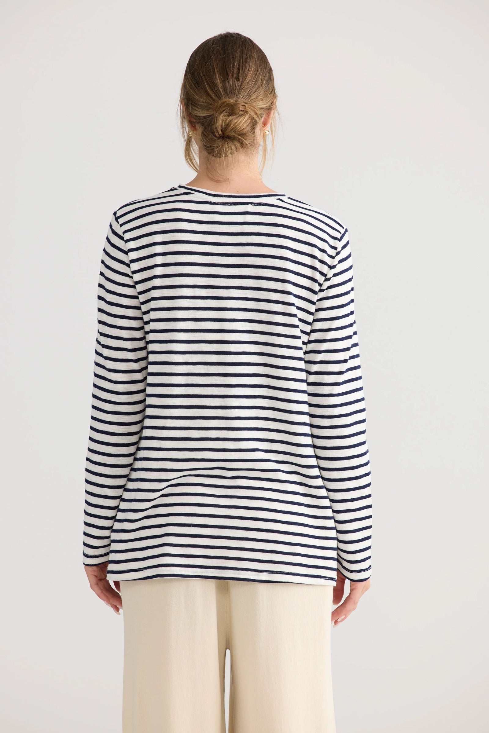 Sana LS Top - Navy Stripe