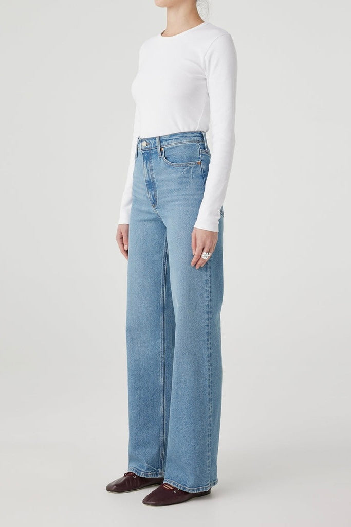 Nobody Denim Milla Long Jean - 90&#39;s Light washed blue Wide Straight Leg High Rise Ethical Denim