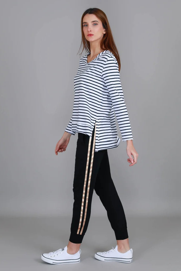 Strumpet Long Sleeve Tee - White  Stripe
