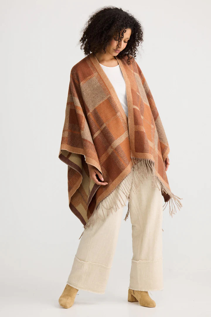Leona Cape - Amber Check