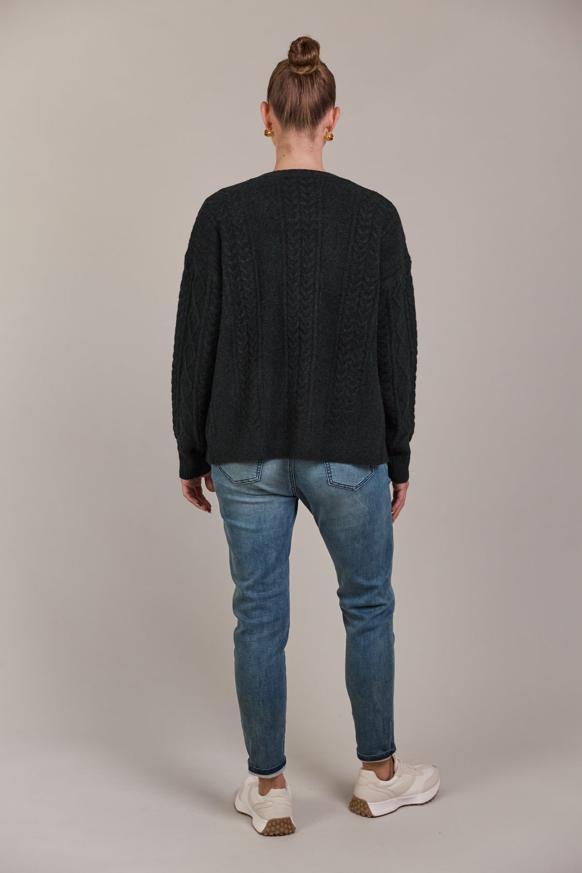 SALE - Merano Crop Cardigan - Charcoal