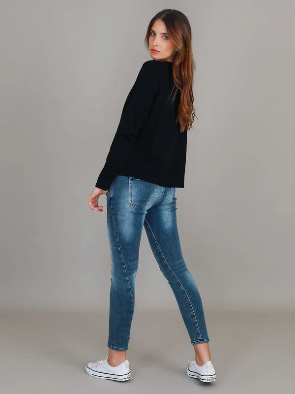 Sonya Long Sleeve T Shirt - Black