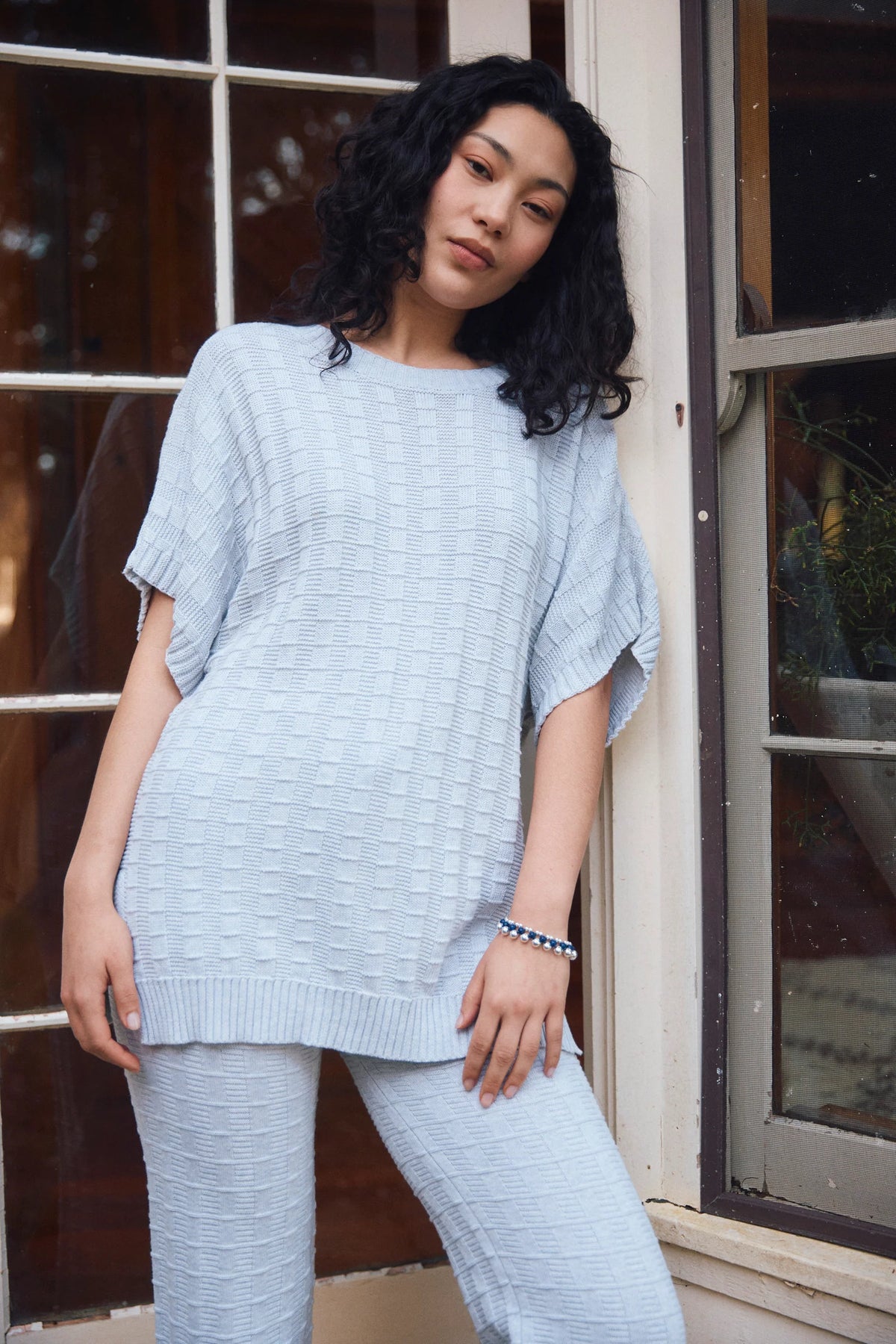 Sadie Knit Top - Stone Marle