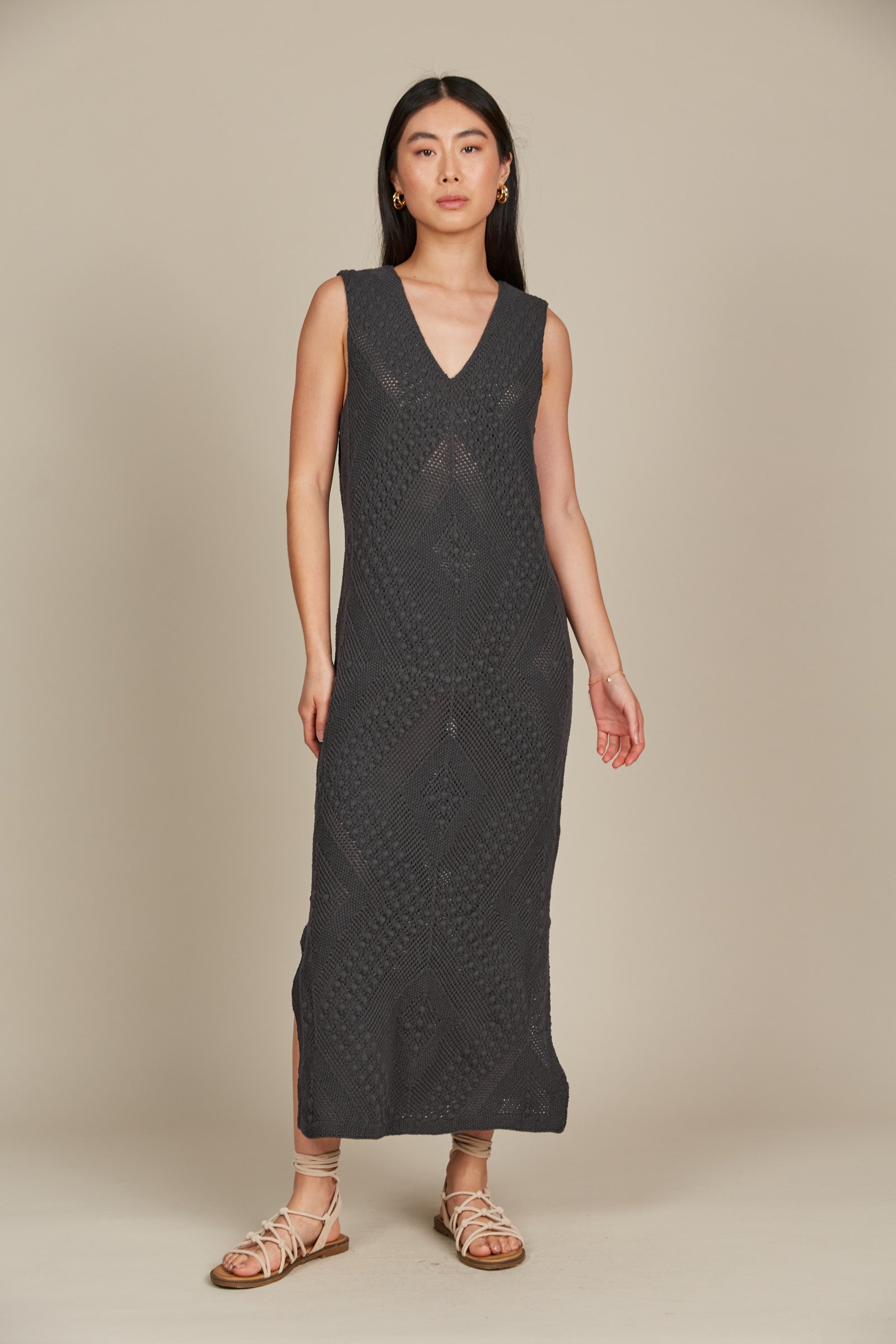 Sylvie Dress - Graphite Crochet