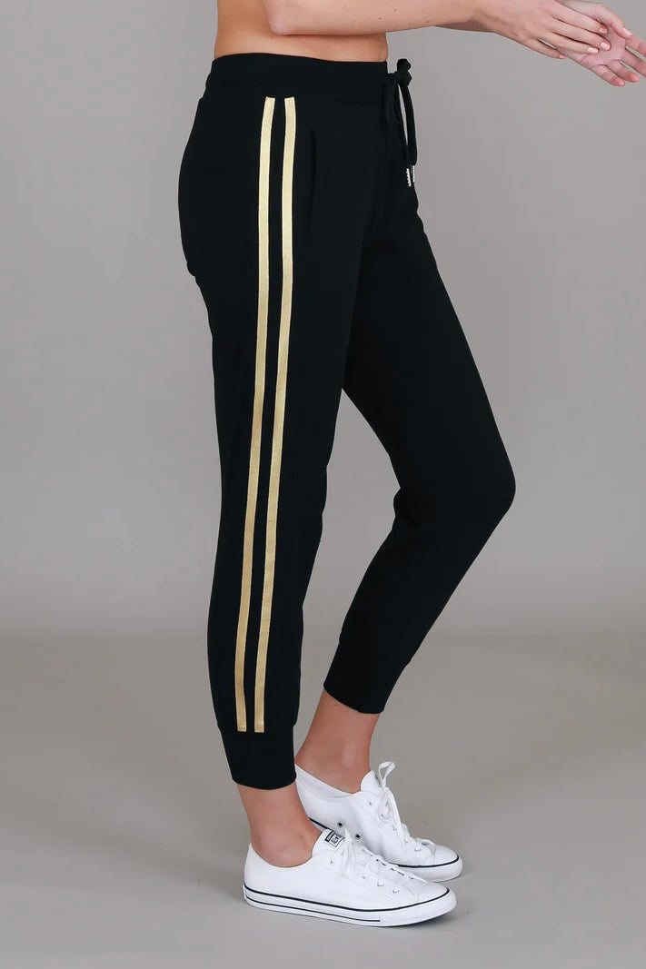 Gaby Superstar Stripe Jogger - Black Gold