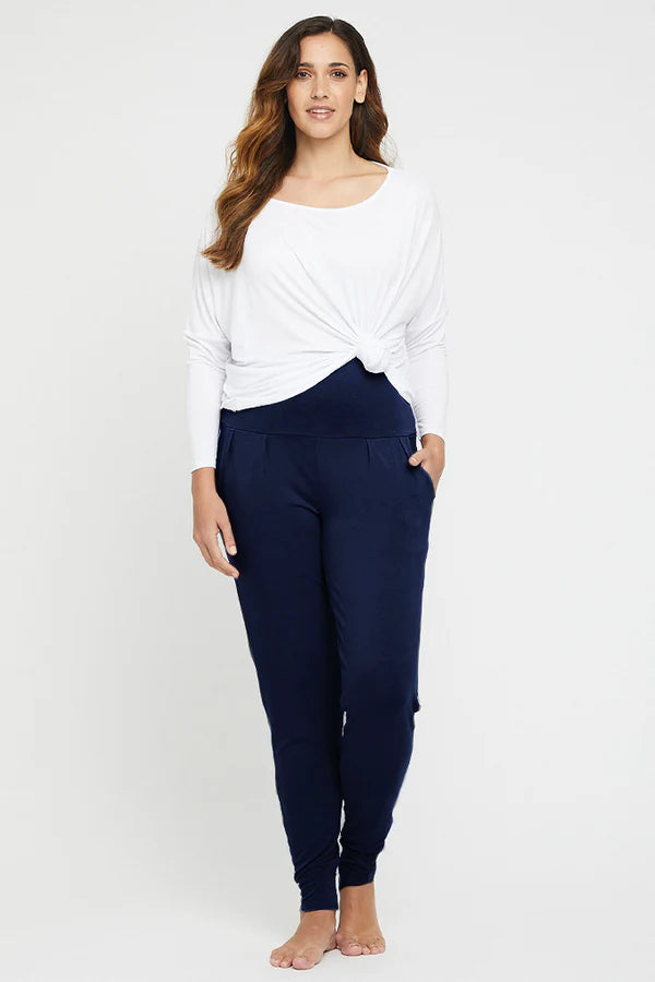 Bamboo Slouch Pant  - Navy