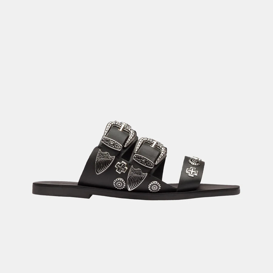 Eastwood Stud Slides - Black / Silver