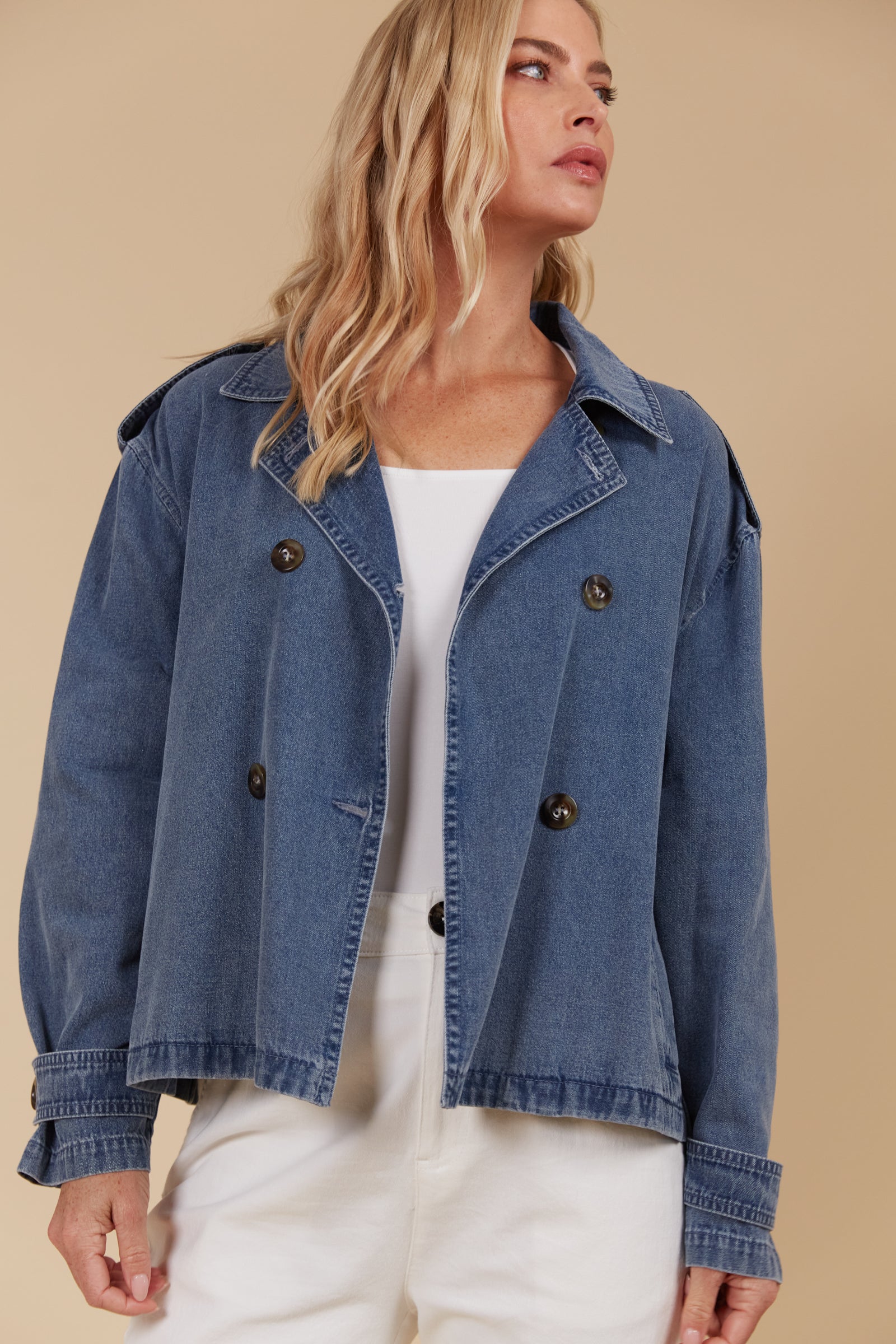 Freya Crop Jacket - Denim