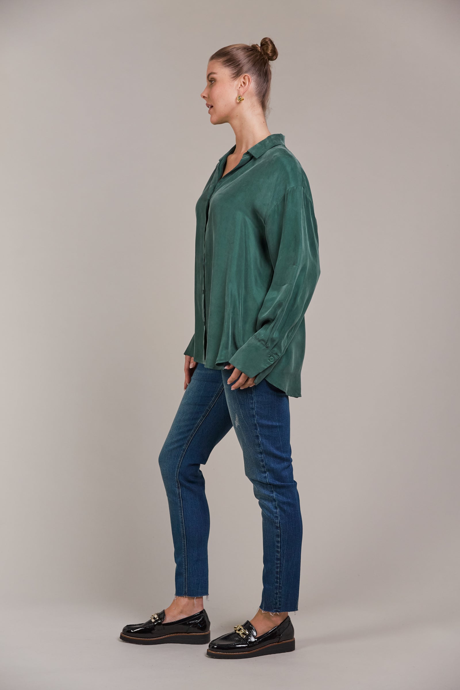 Eden Cupro Shirt - Aventurine Green