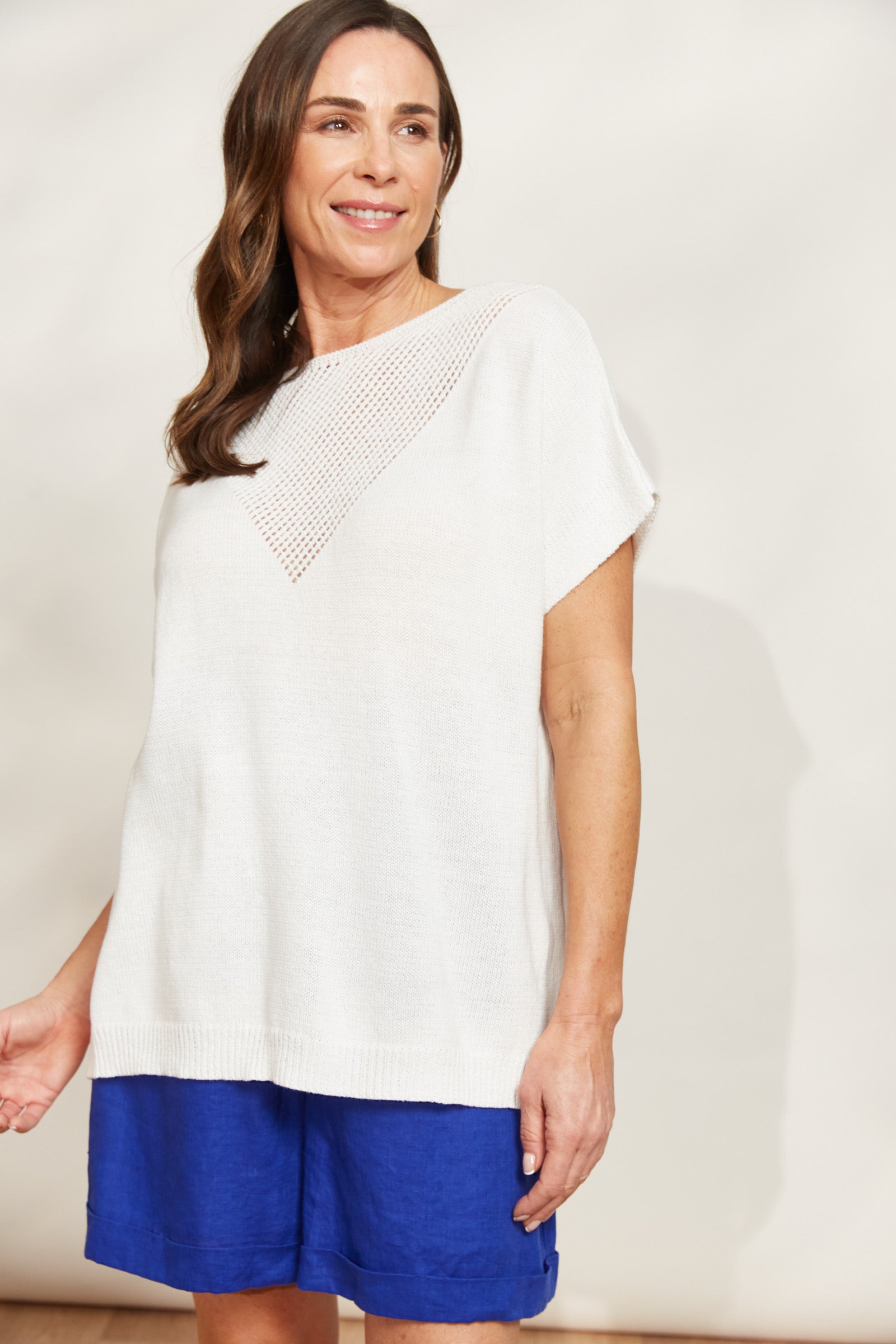 La Sable Knit Top - Opal White