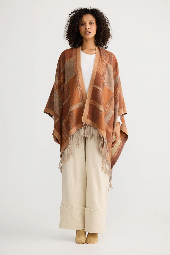 Leona Cape - Amber Check