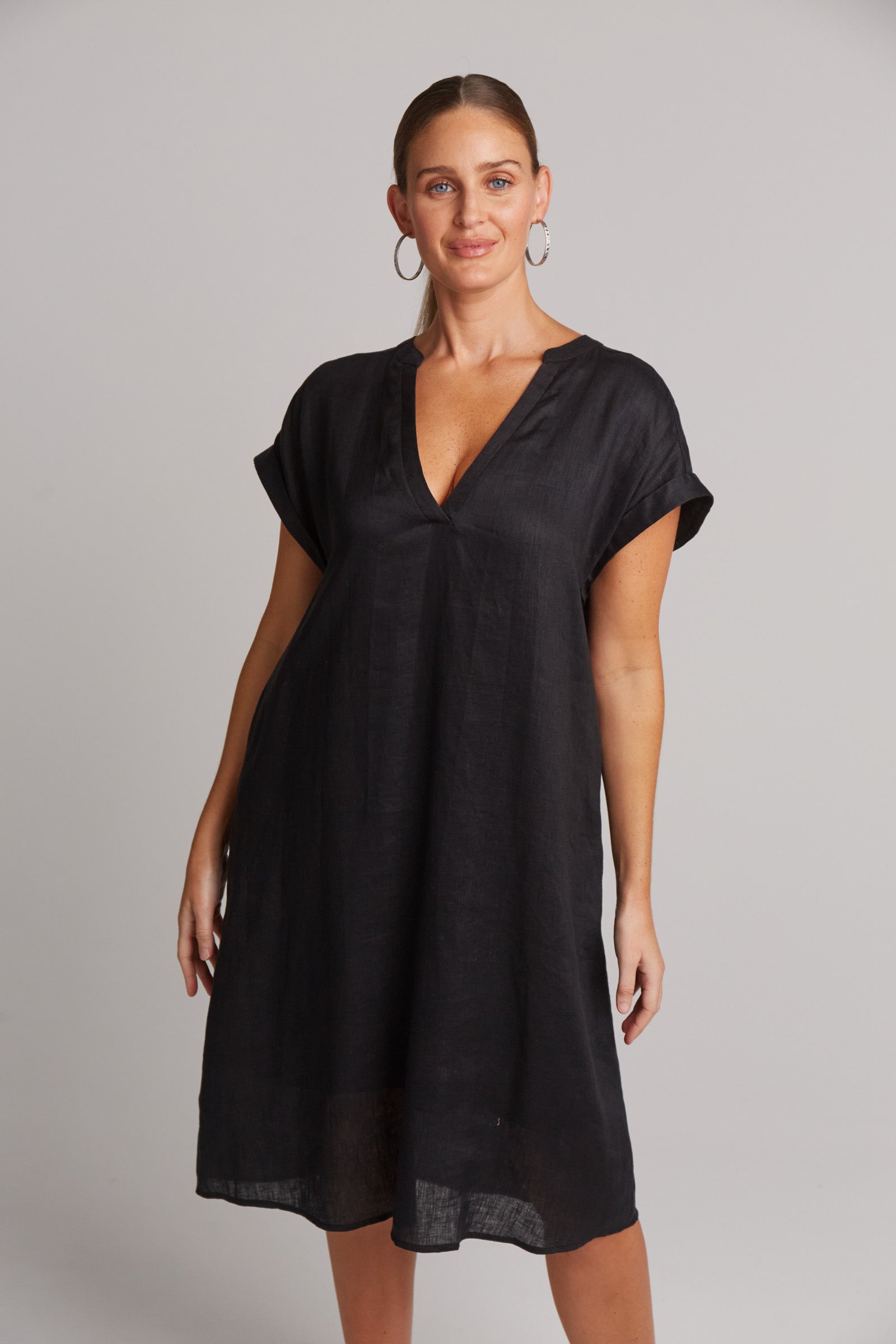 Studio Linen Dress - Black