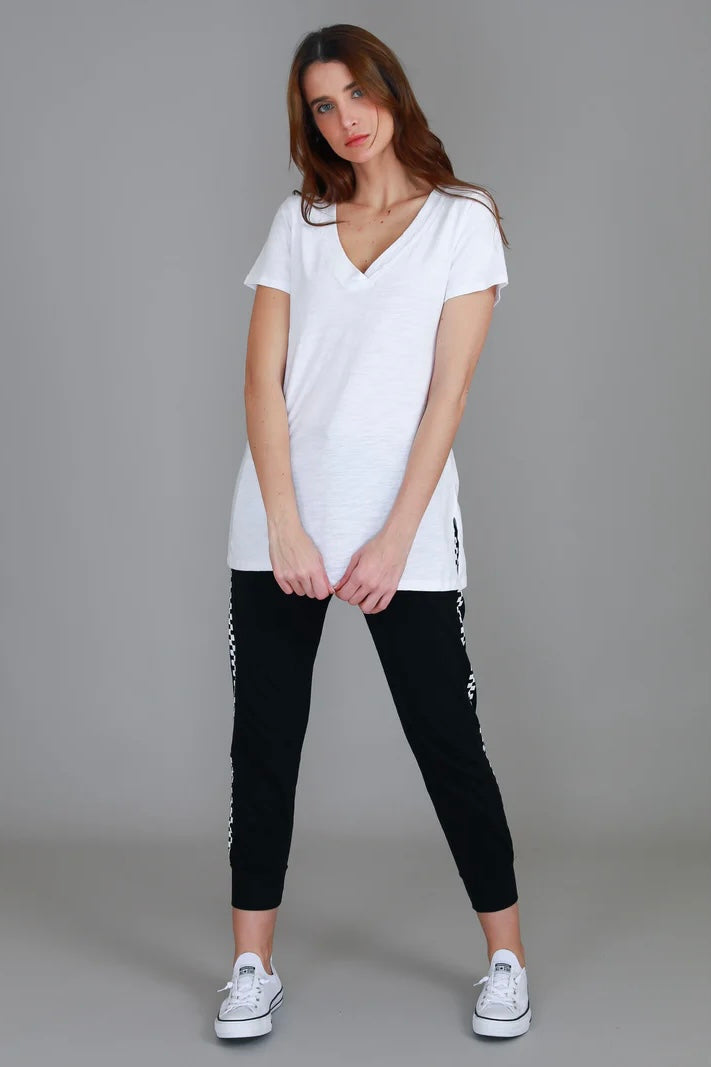 Frankie V Neck Tee - White