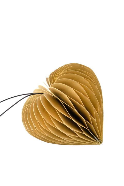 Heart  - Nordic Christmas Paper Tree Ornaments - Olive