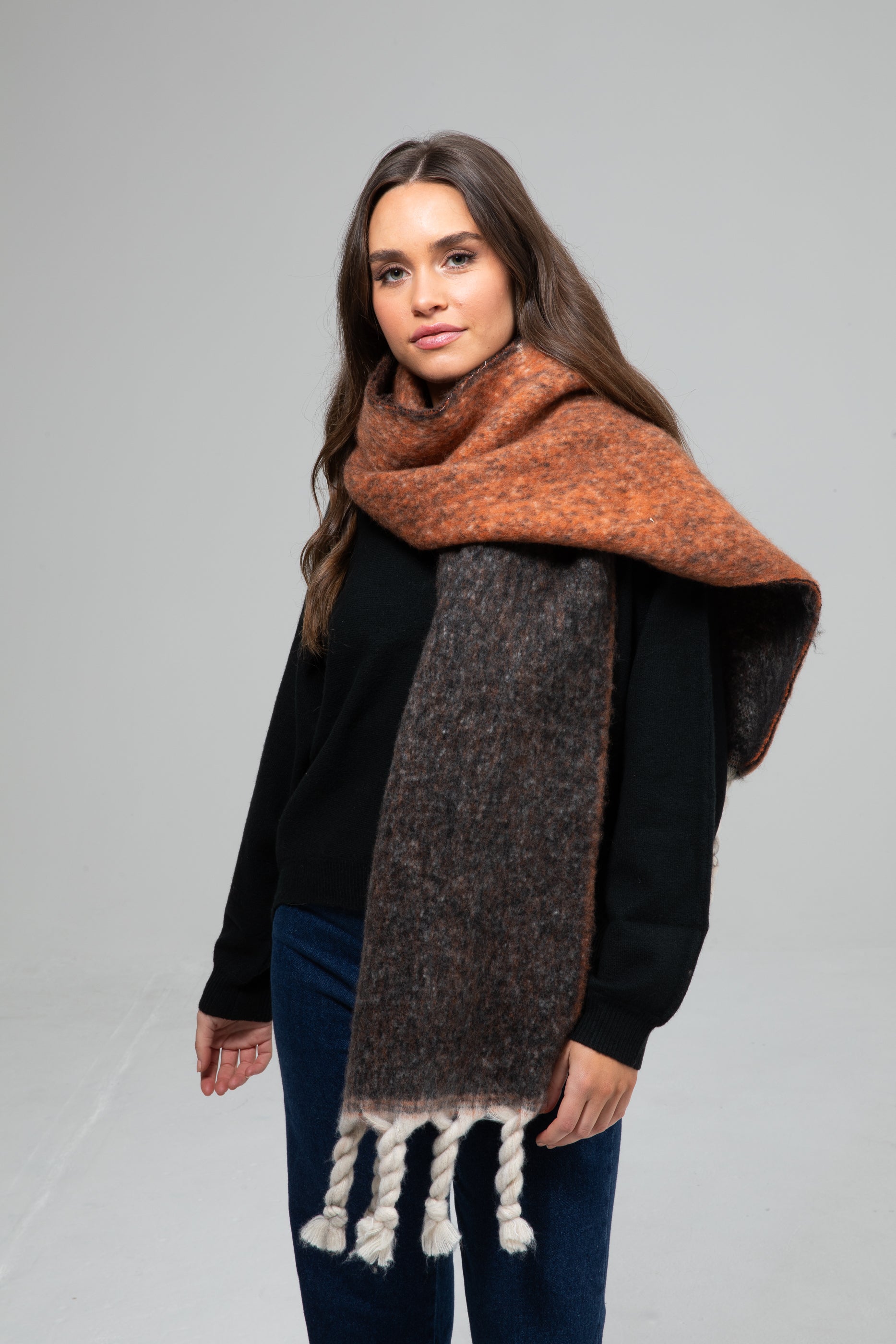 Tully Scarf - Charcoal or Orange