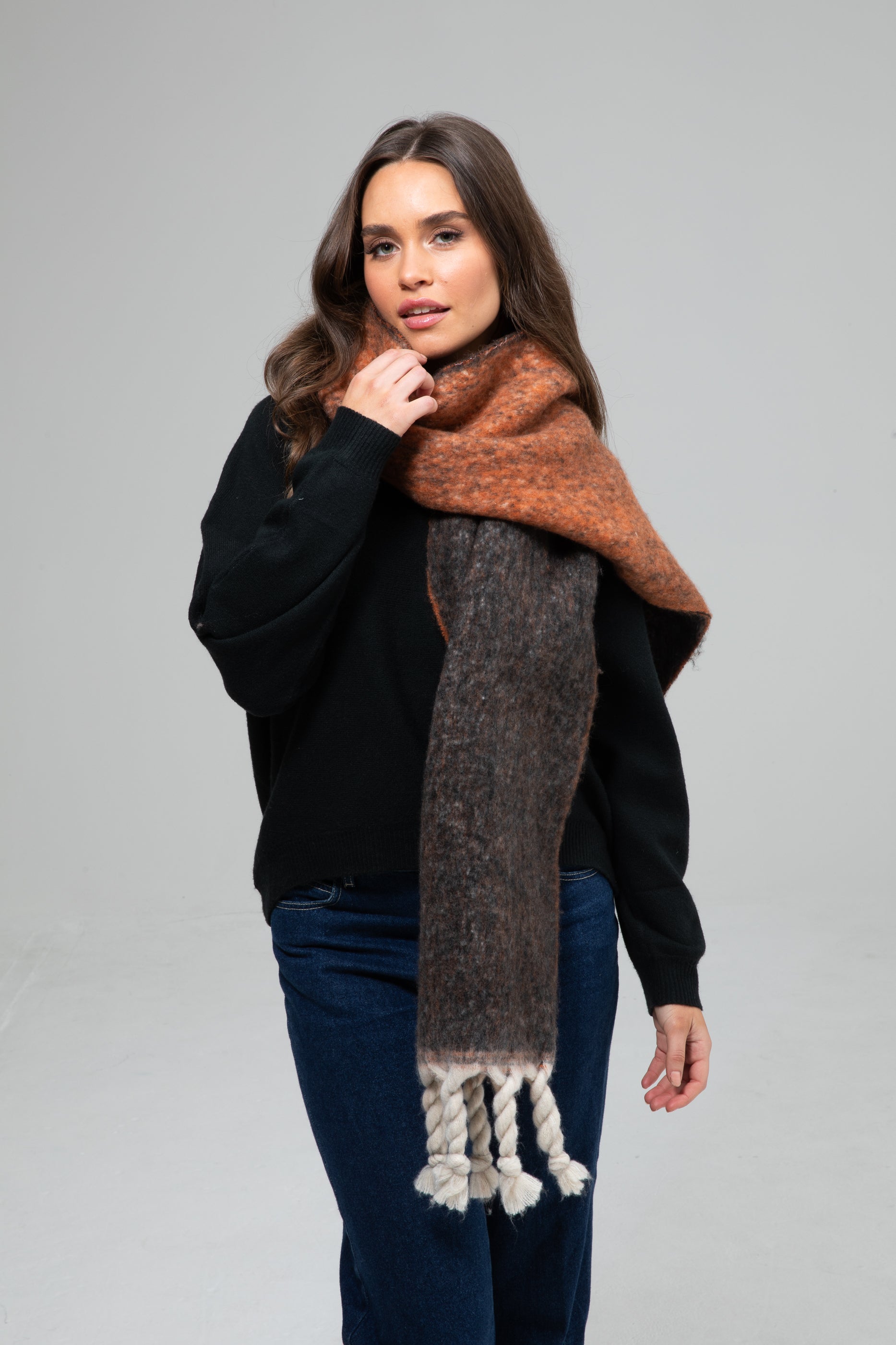 Tully Scarf - Charcoal or Orange