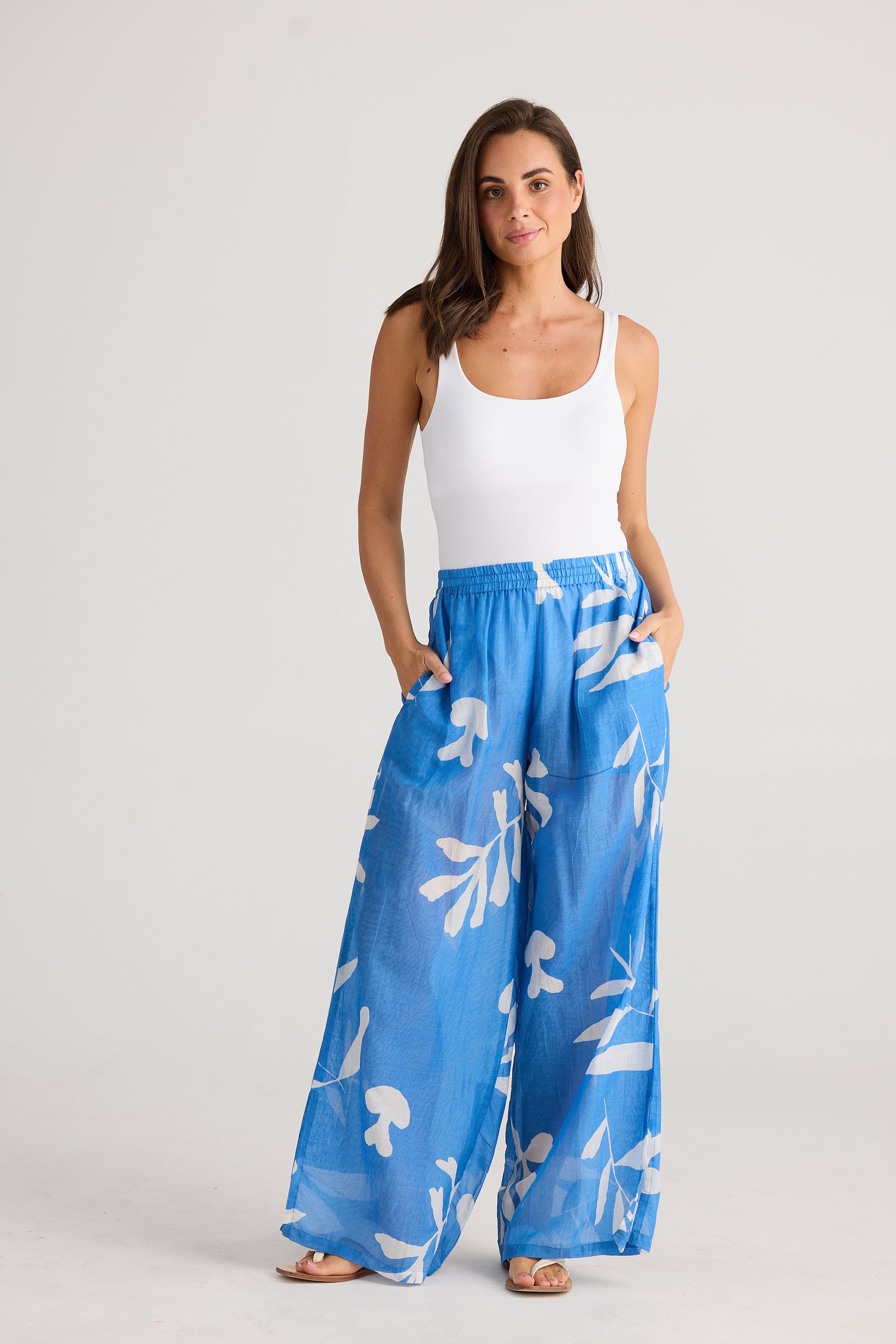 Fly Away Pant - Passion Flower Blue - Cotton Silk