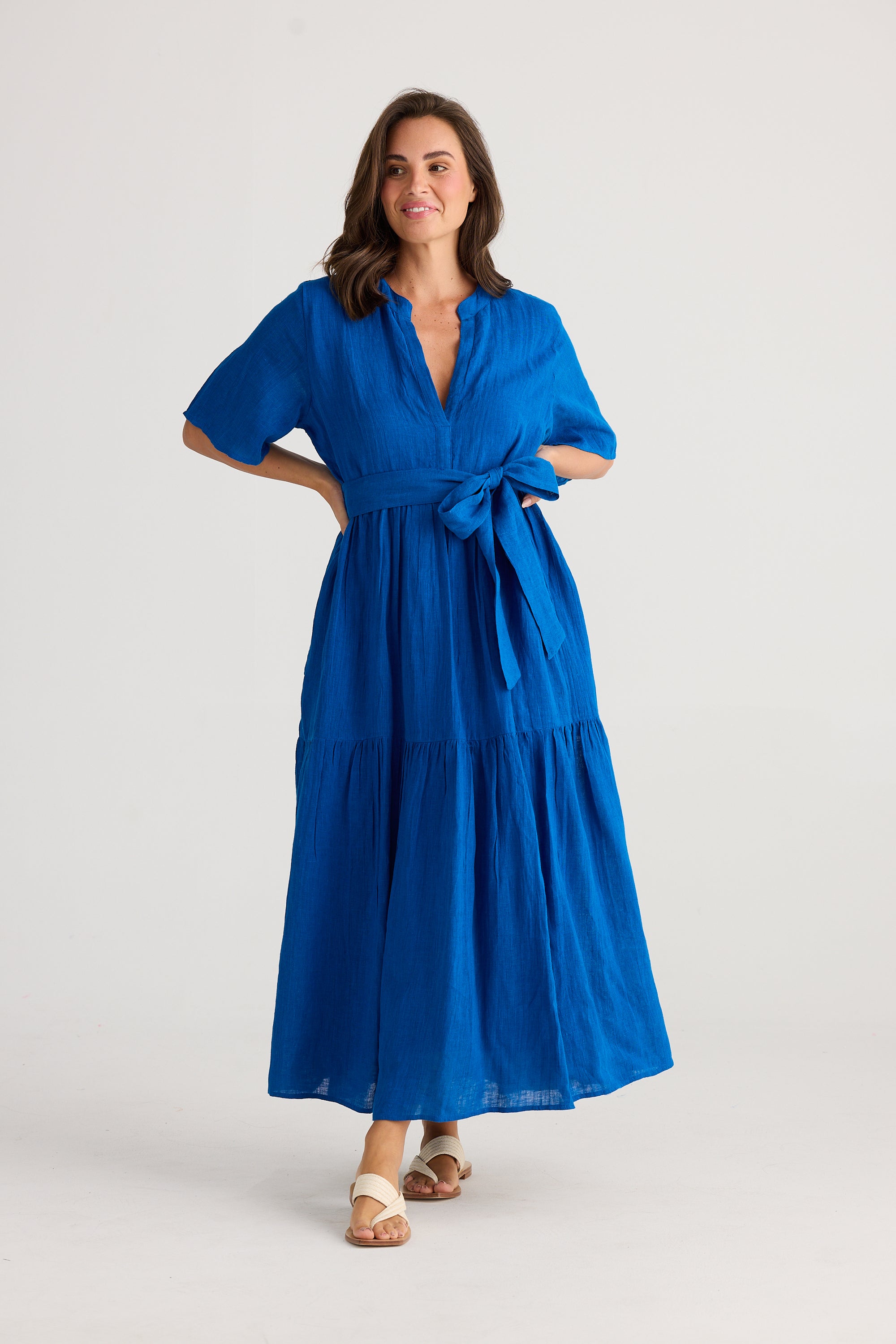 Lynwood Linen Dress - Sapphire