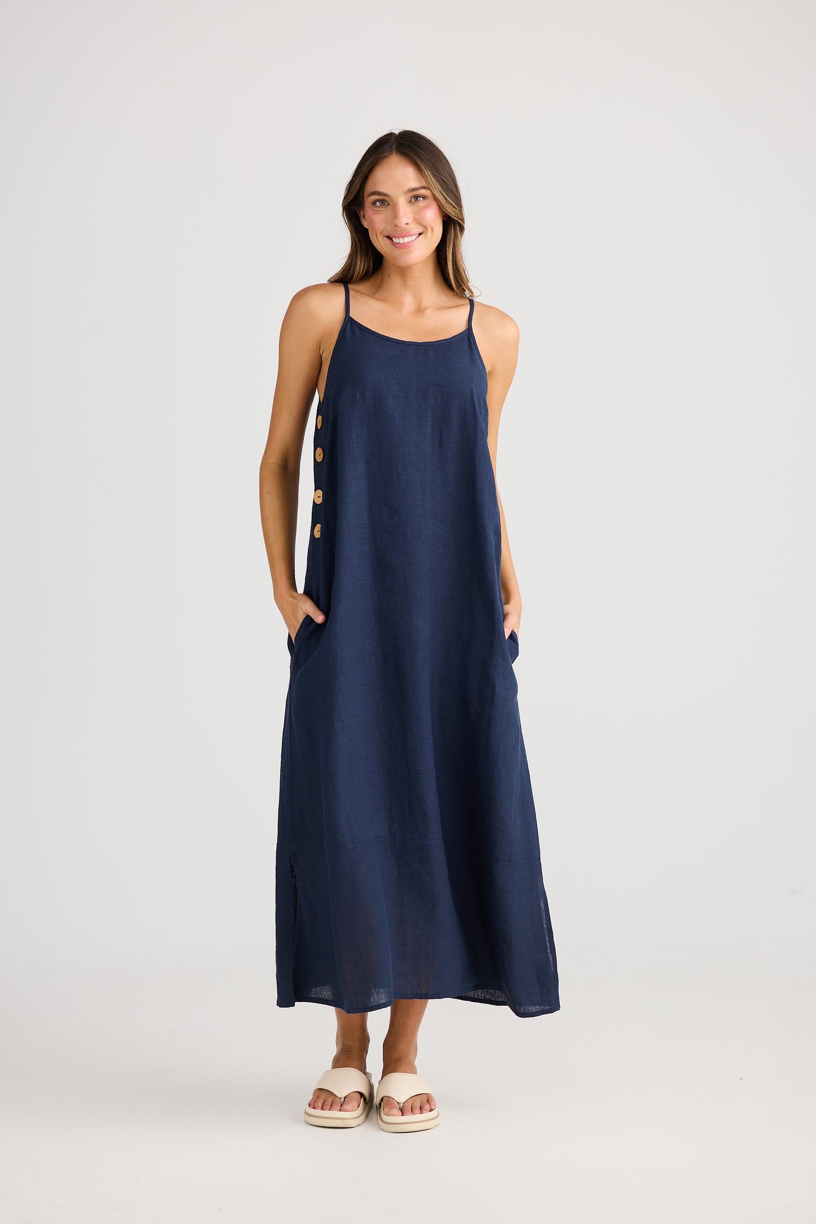 Cliffside Maxi - Navy Linen