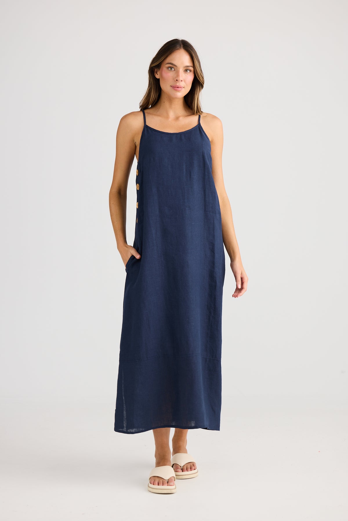 Cliffside Maxi - Navy Linen