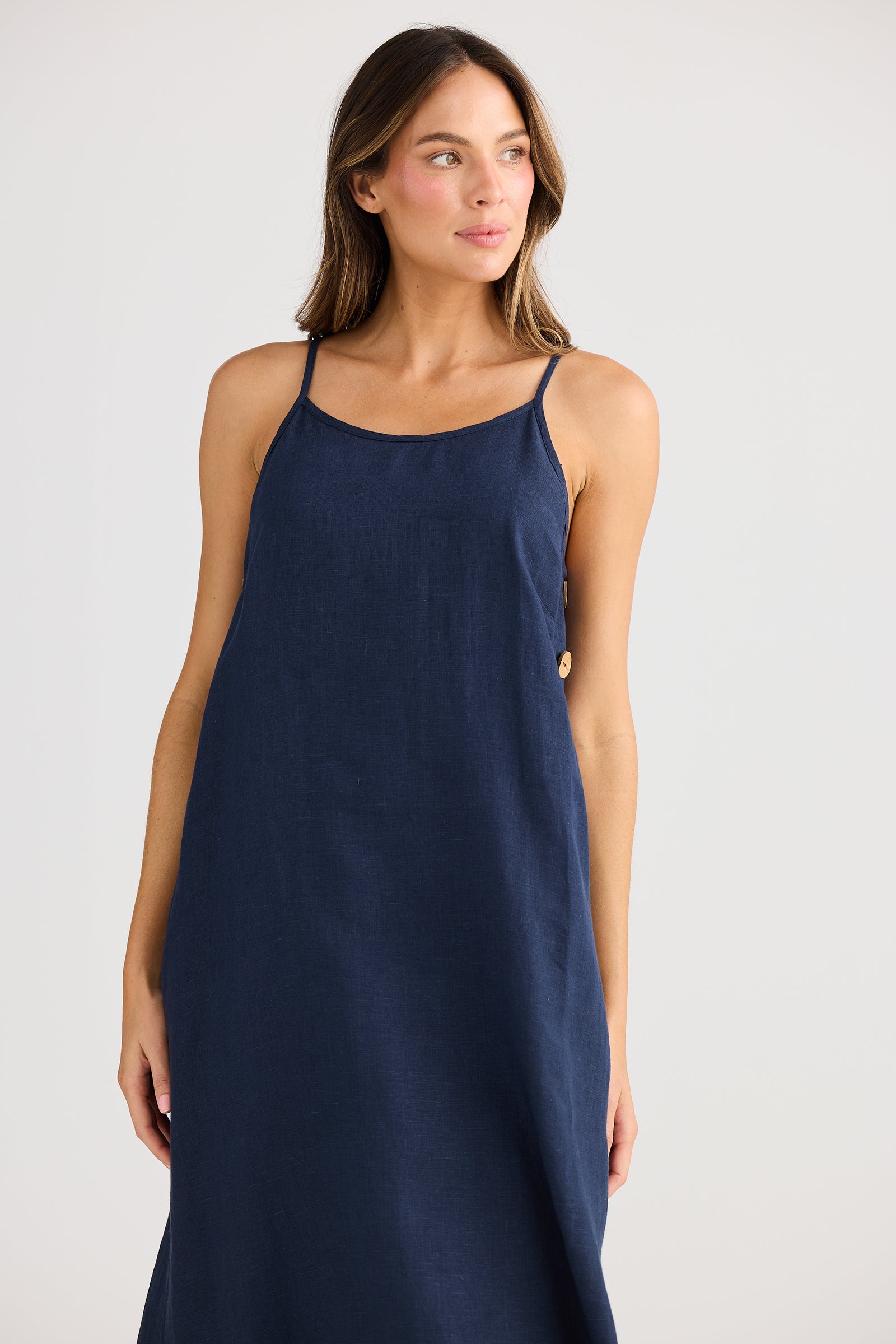 Cliffside Maxi - Navy Linen