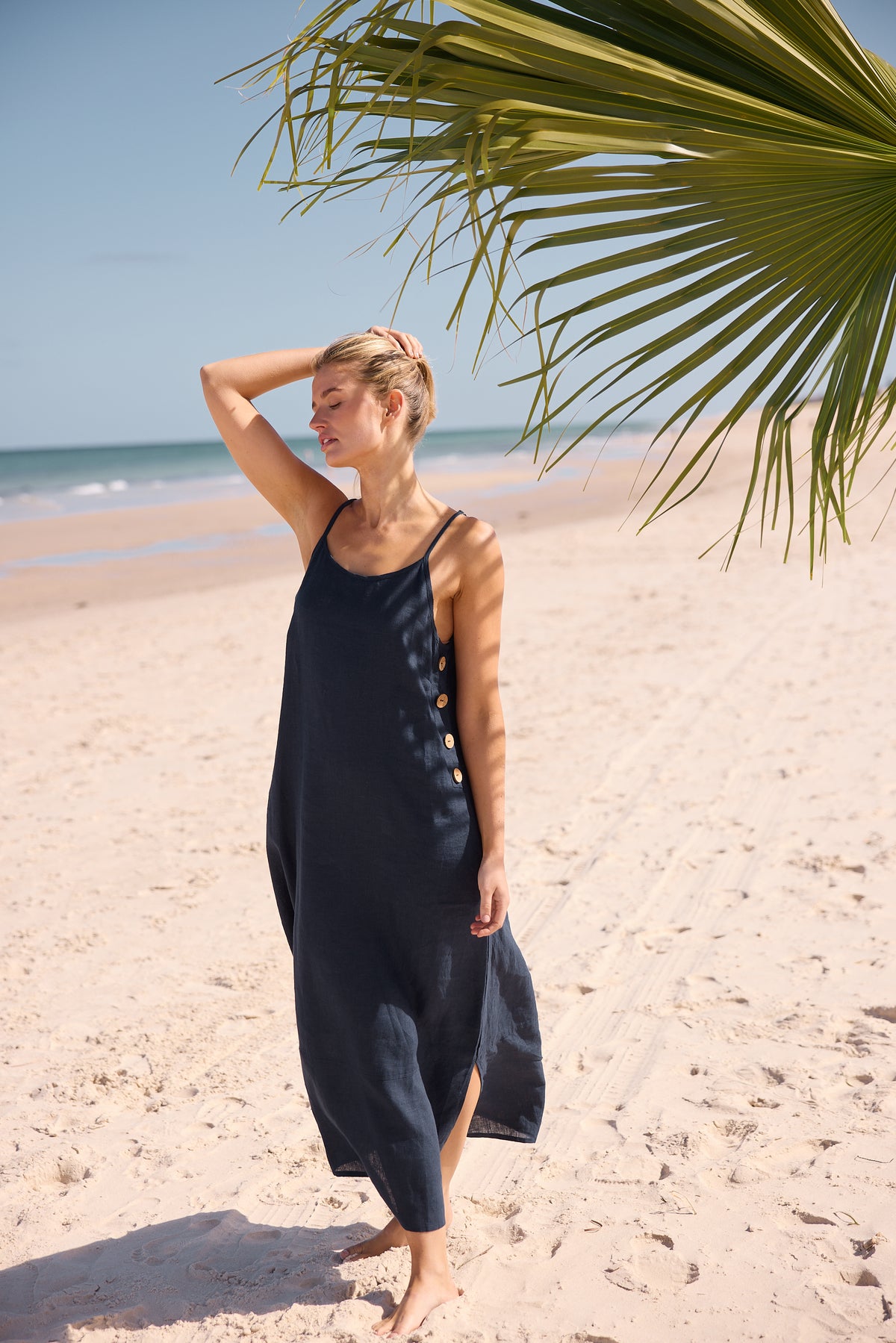 Cliffside Maxi - Navy Linen