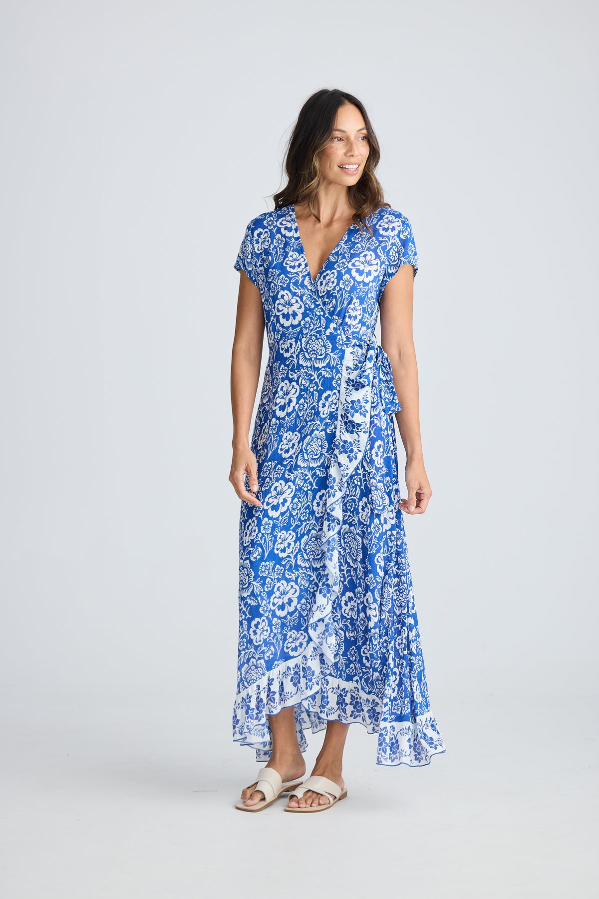 Lotus Wrap Dress - Ocean Paradise Print