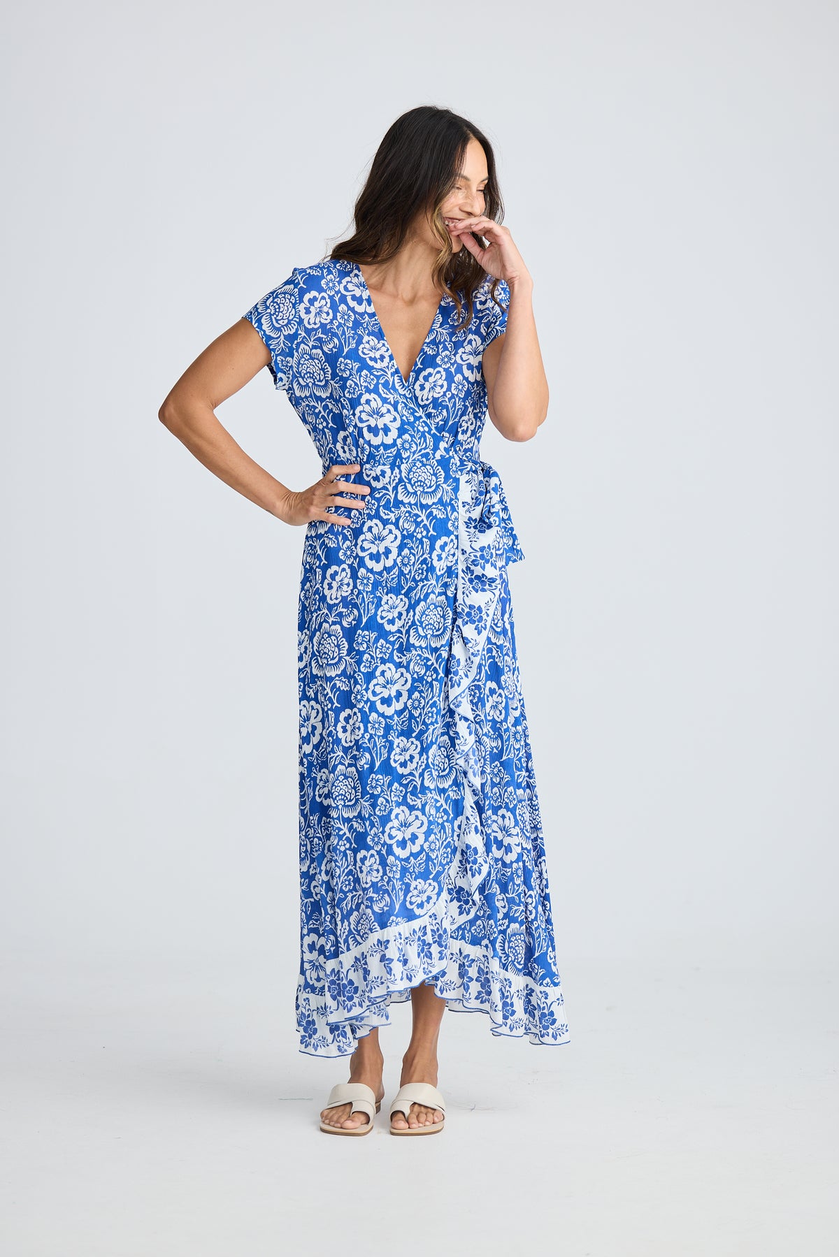 Lotus Wrap Dress - Ocean Paradise Print